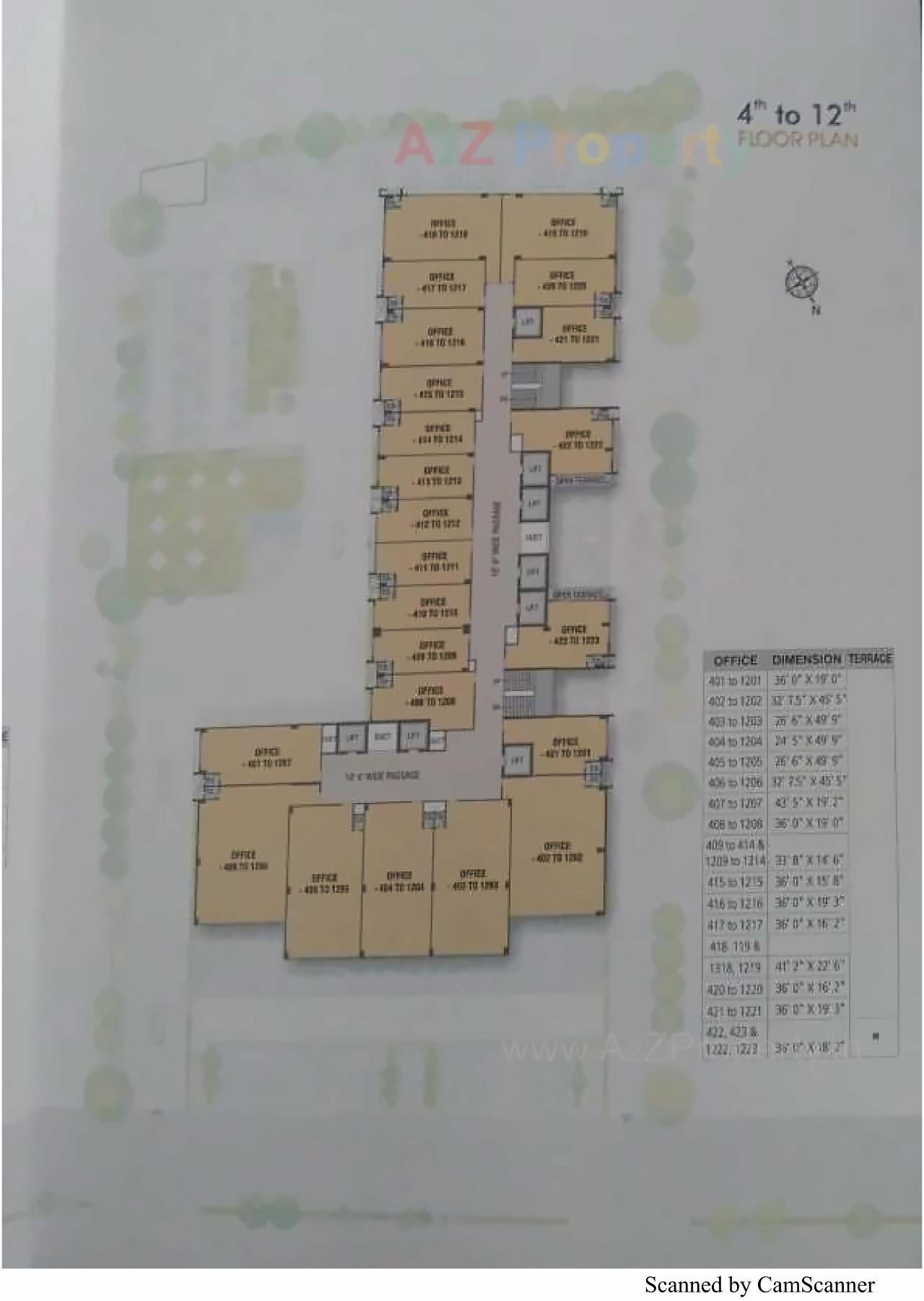 Layout of real estate project Fortune Business Hub located at Sola, Ahmedabad, Gujarat