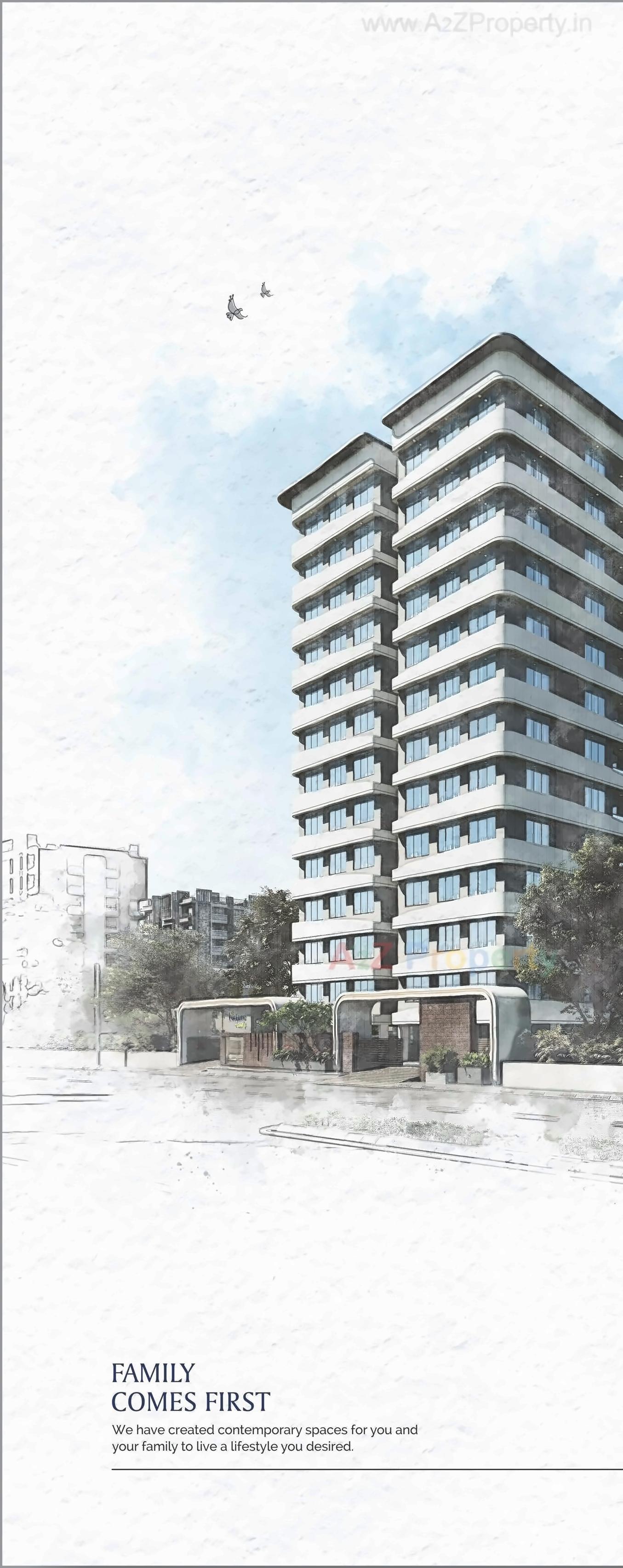 3D Elevation of real estate project Fortune Family located at Hanspura, Ahmedabad, Gujarat