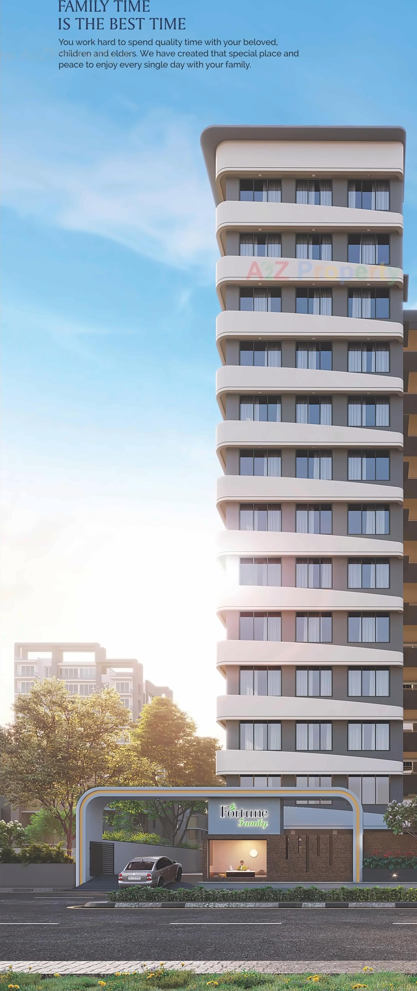 3D Elevation of real estate project Fortune Family located at Hanspura, Ahmedabad, Gujarat