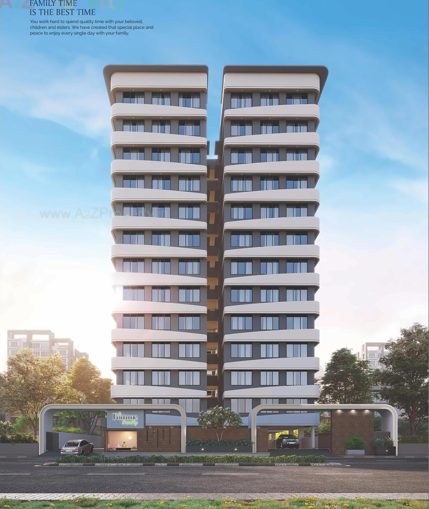 3D Elevation of real estate project Fortune Family located at Hanspura, Ahmedabad, Gujarat