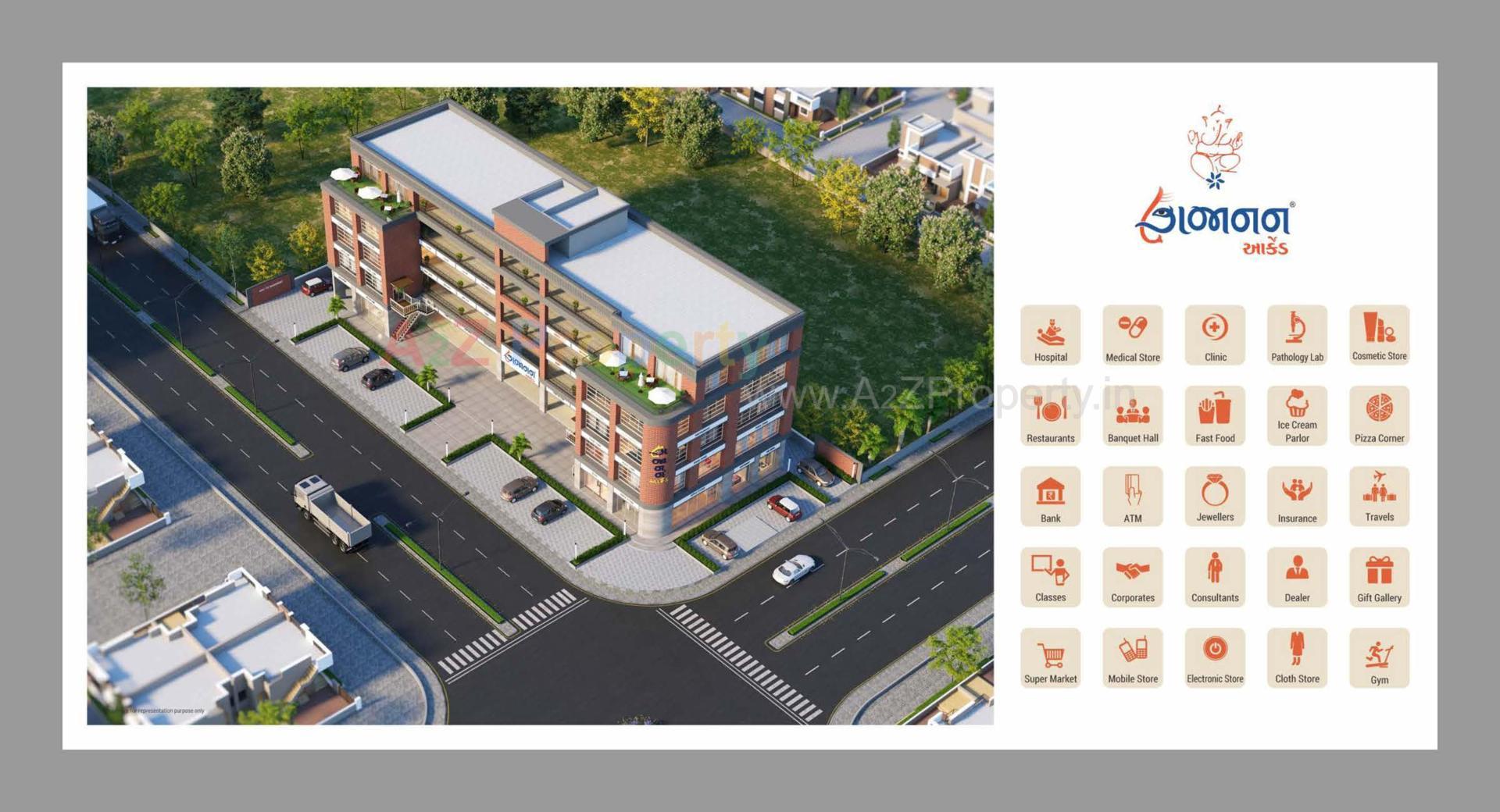 3D Elevation of real estate project Gajanan Arcade located at Ahmedabad, Ahmedabad, Gujarat