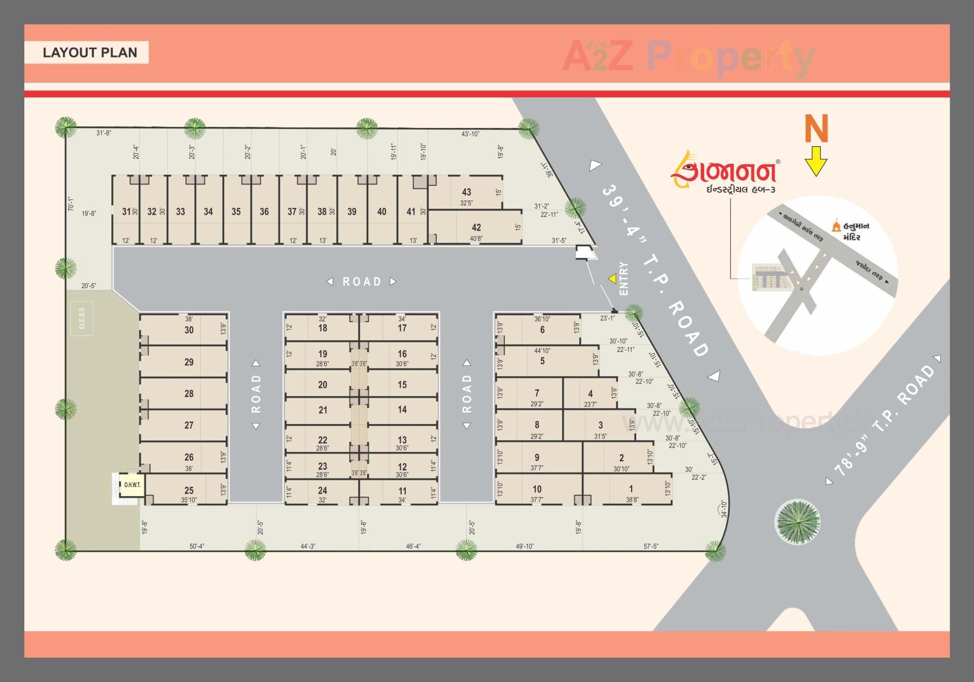 Layout of real estate project Gajanan Industrial Hub located at Ahmedabad, Ahmedabad, Gujarat