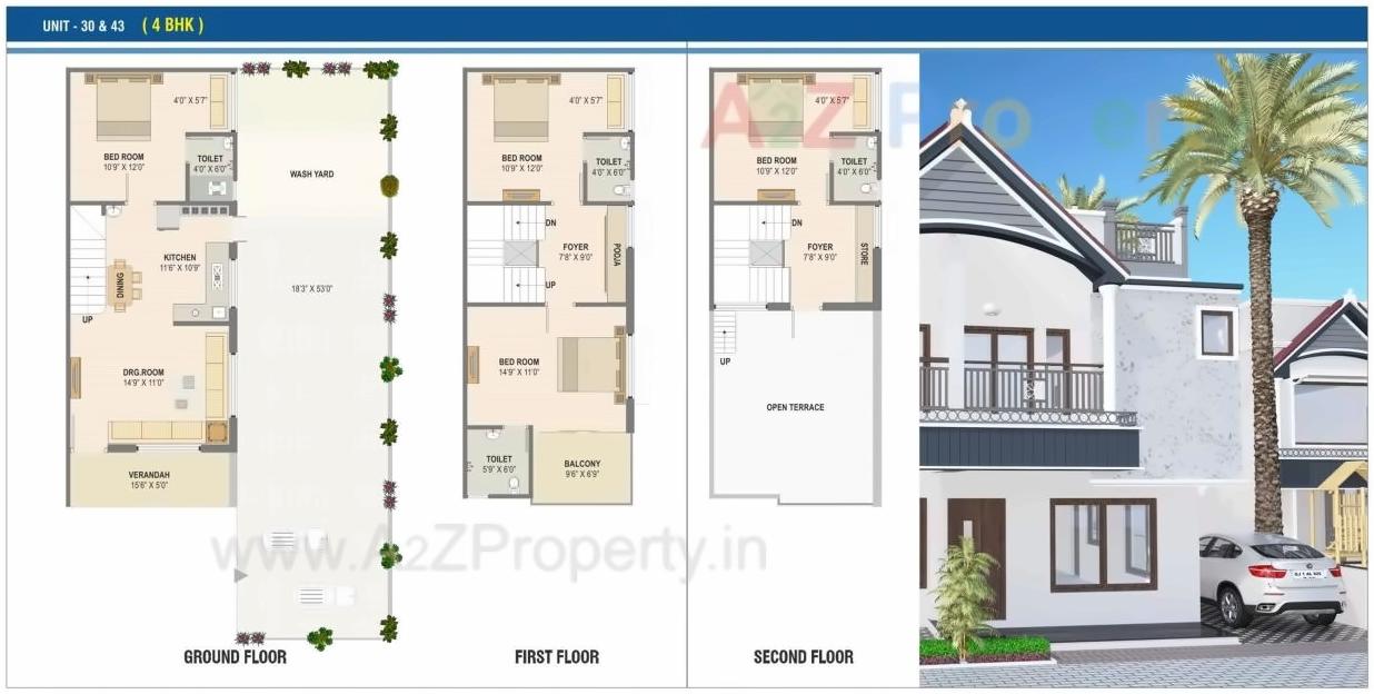 Layout of real estate project Gajanan Villa located at Hanspura, Ahmedabad, Gujarat