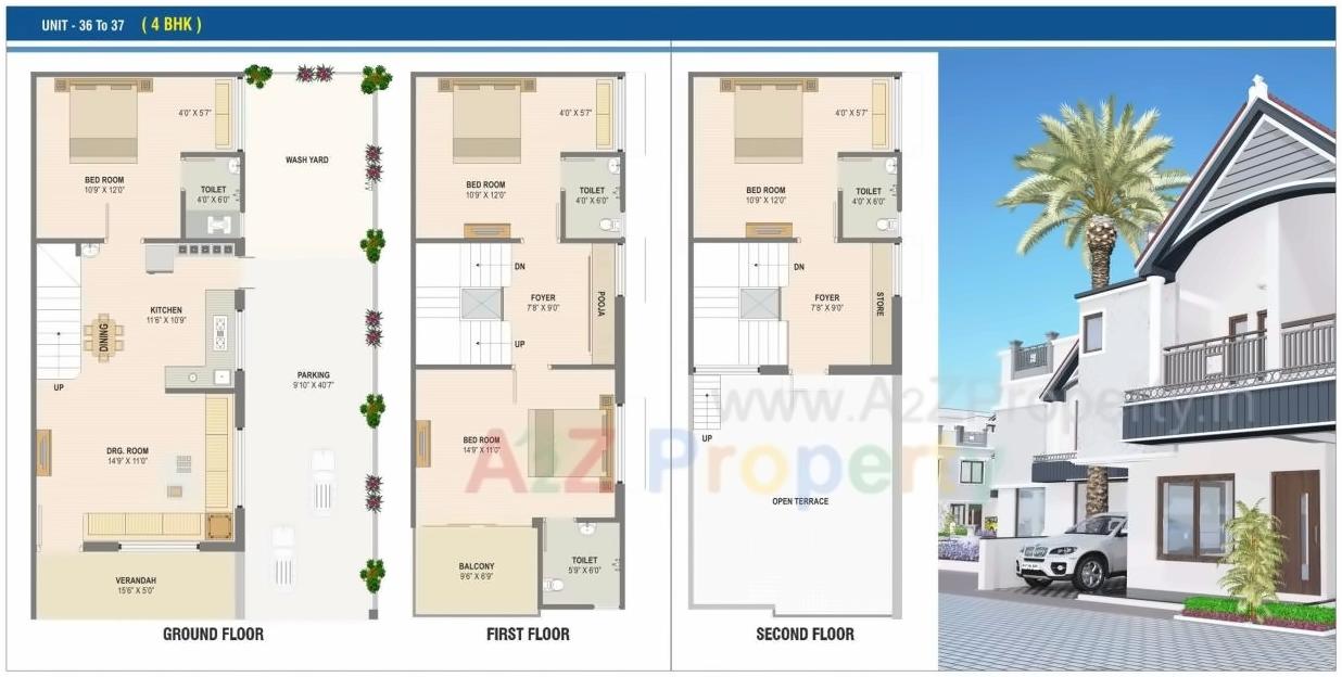 Layout of real estate project Gajanan Villa located at Hanspura, Ahmedabad, Gujarat