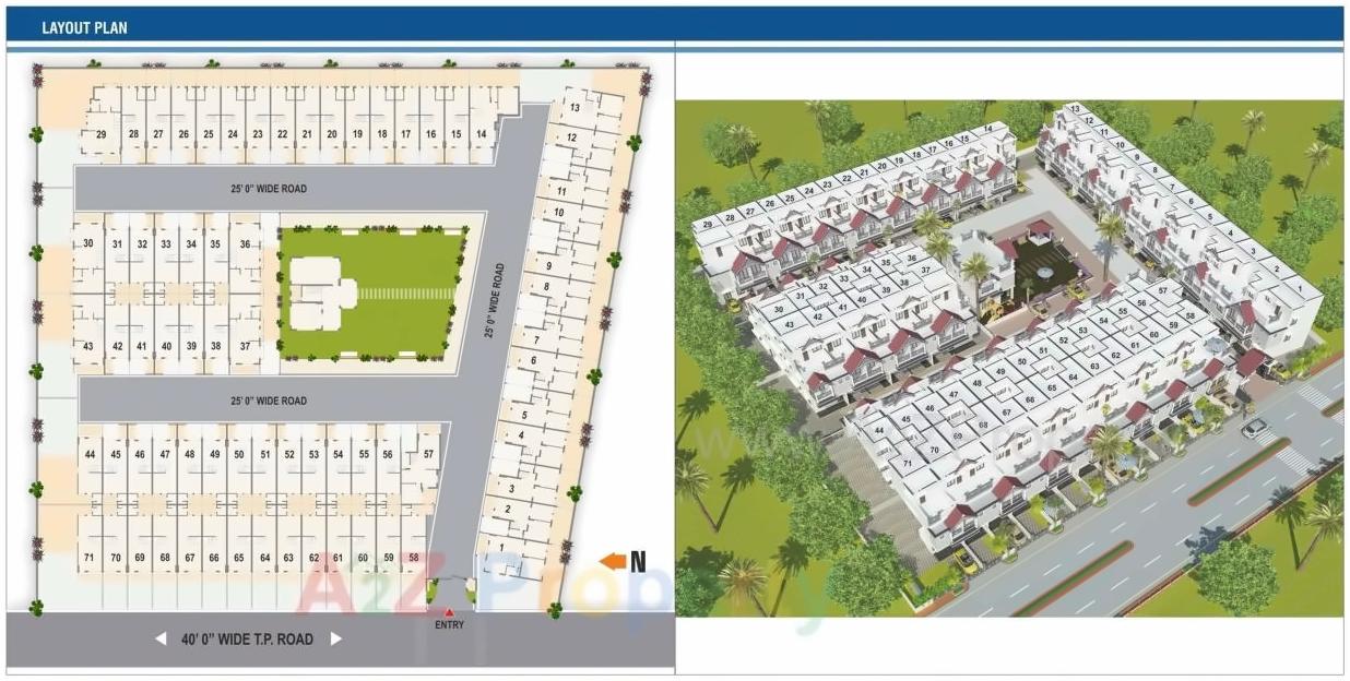 Layout of real estate project Gajanan Villa located at Hanspura, Ahmedabad, Gujarat