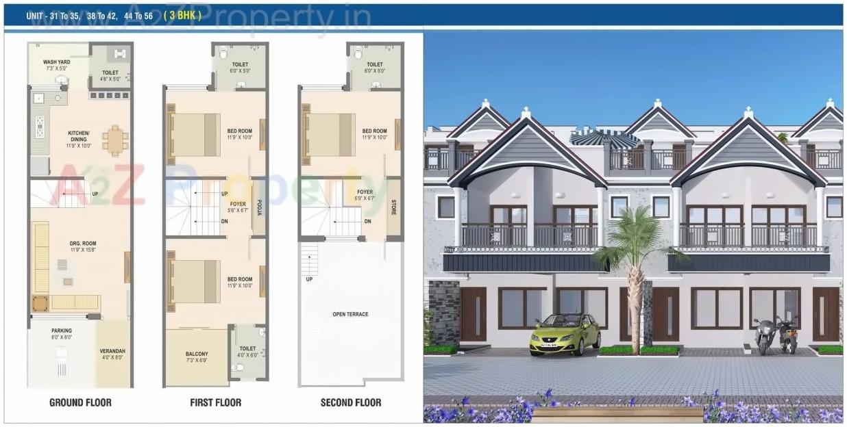 Layout of real estate project Gajanan Villa located at Hanspura, Ahmedabad, Gujarat