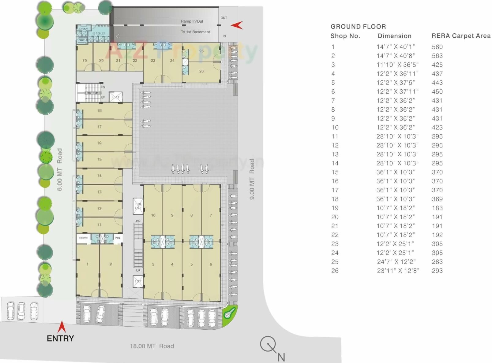 Layout of real estate project Gala Hub located at Ahmedabad, Ahmedabad, Gujarat
