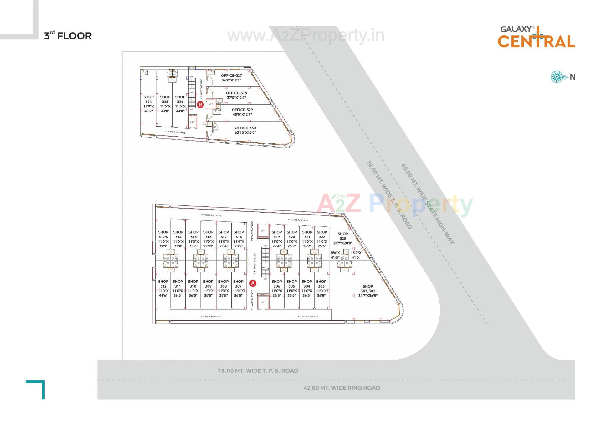 Layout of real estate project Galaxy Central located at Muthiya, Ahmedabad, Gujarat
