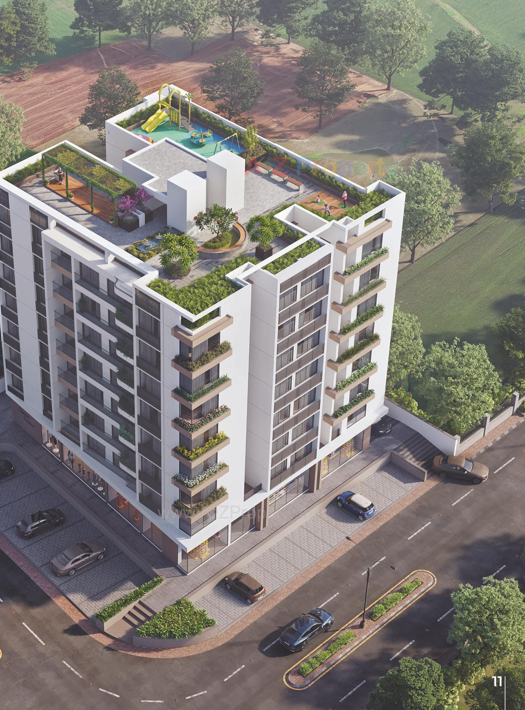 3D Elevation of real estate project Gamara Exotica located at Ghuma, Ahmedabad, Gujarat
