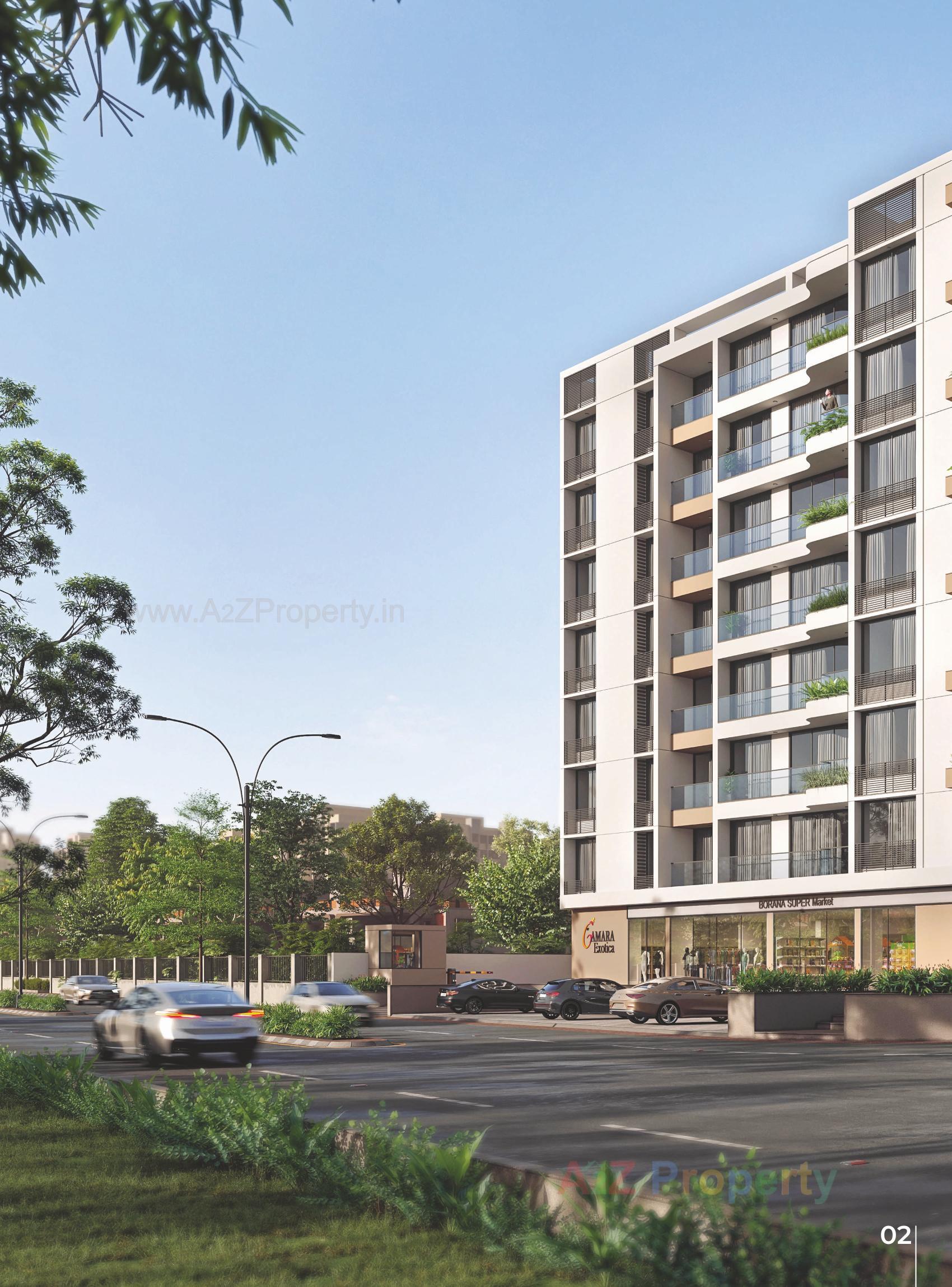 3D Elevation of real estate project Gamara Exotica located at Ghuma, Ahmedabad, Gujarat