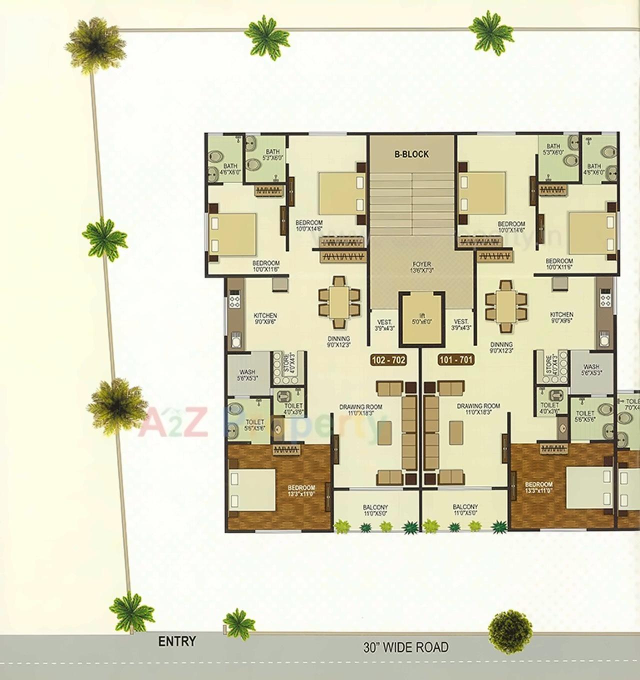 Layout of real estate project Gandhi Galaxy located at Paldi, Ahmedabad, Gujarat