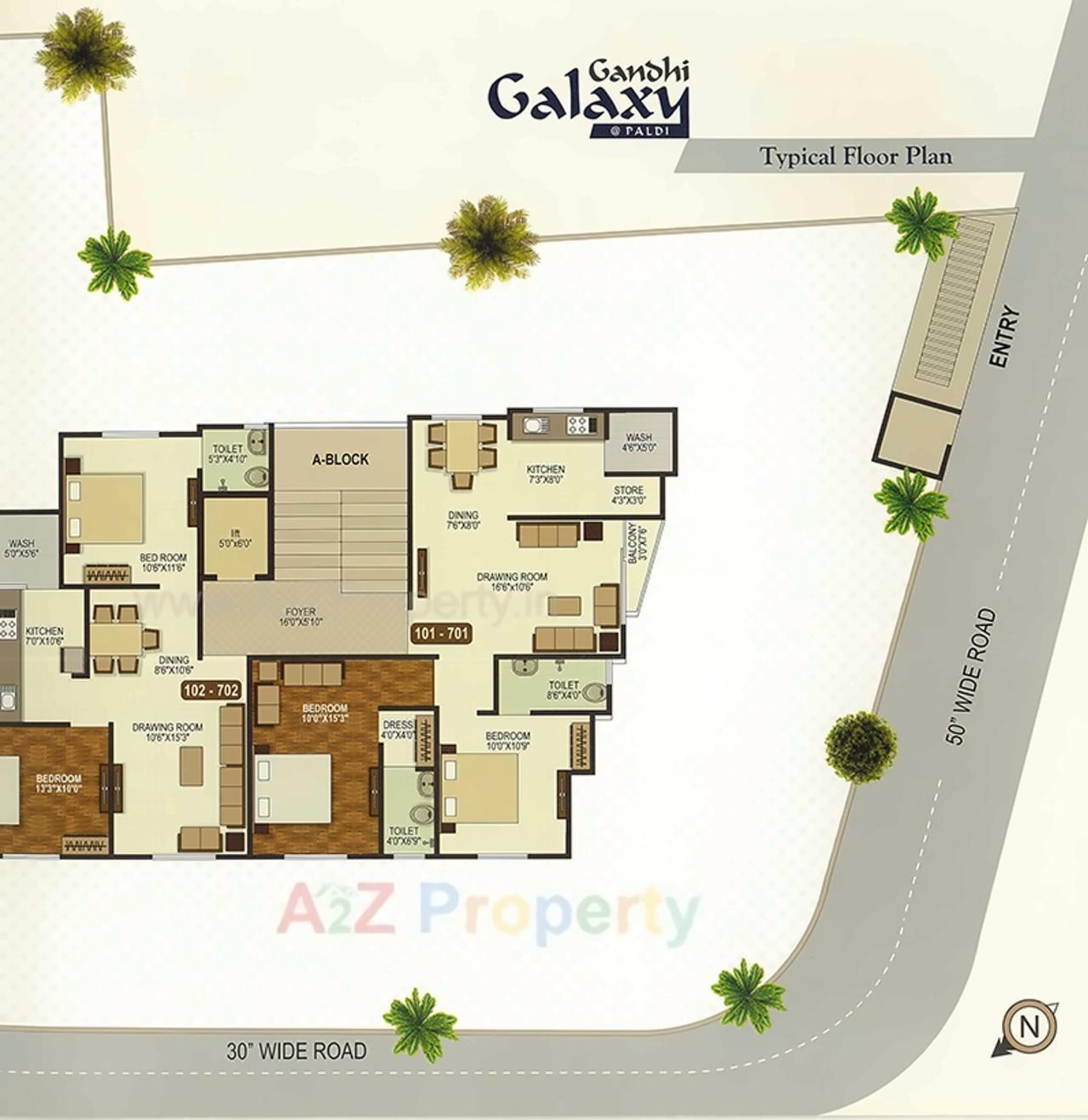 Layout of real estate project Gandhi Galaxy located at Paldi, Ahmedabad, Gujarat