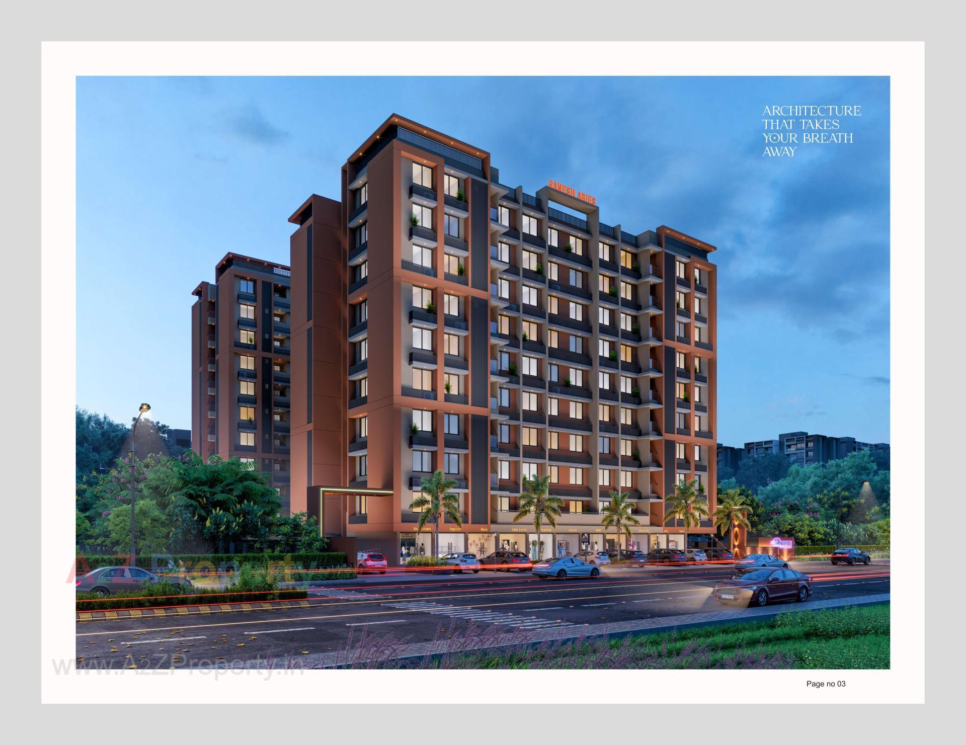 3D Elevation of real estate project Ganesh Arise located at Vatva, Ahmedabad, Gujarat