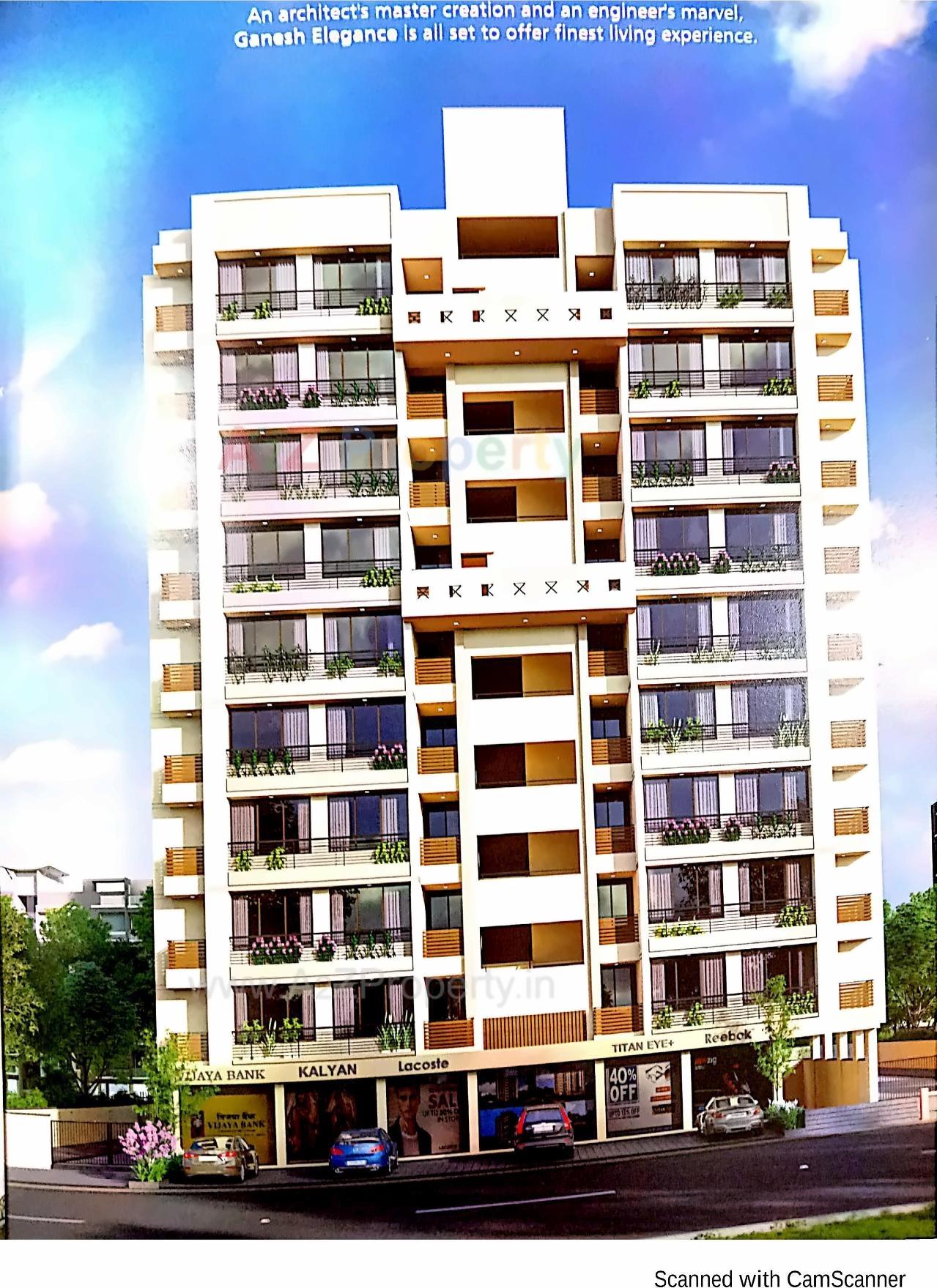 3D Elevation of real estate project Ganesh Elegence located at Ahmedabad, Ahmedabad, Gujarat