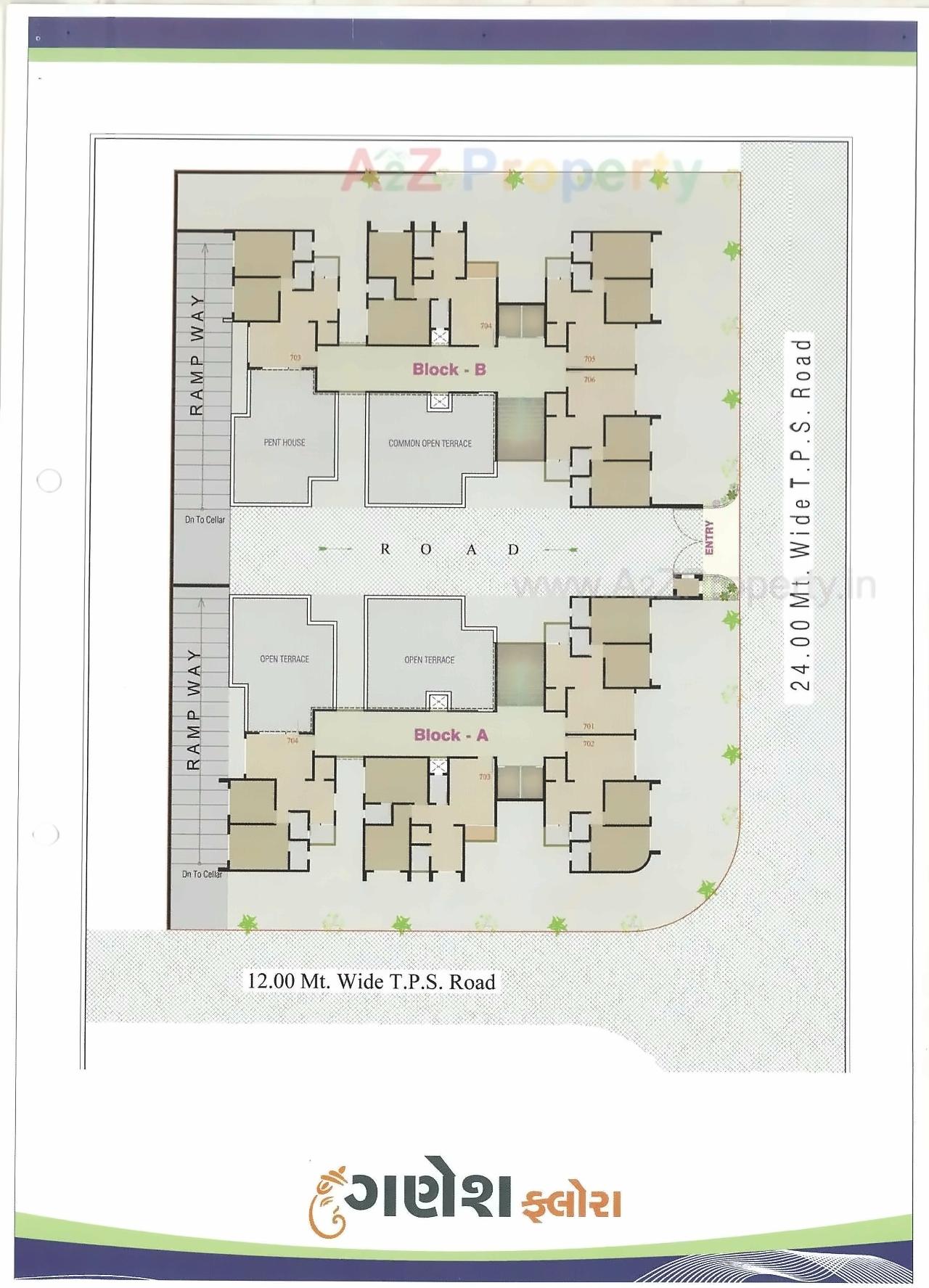 Layout of real estate project Ganesh Flora located at Vatva, Ahmedabad, Gujarat