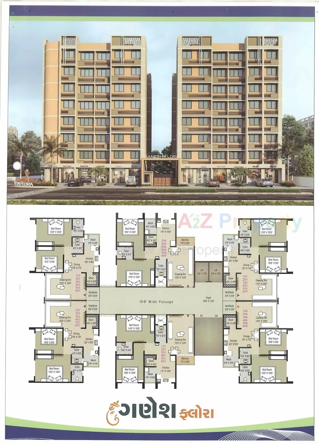 Layout of real estate project Ganesh Flora located at Vatva, Ahmedabad, Gujarat