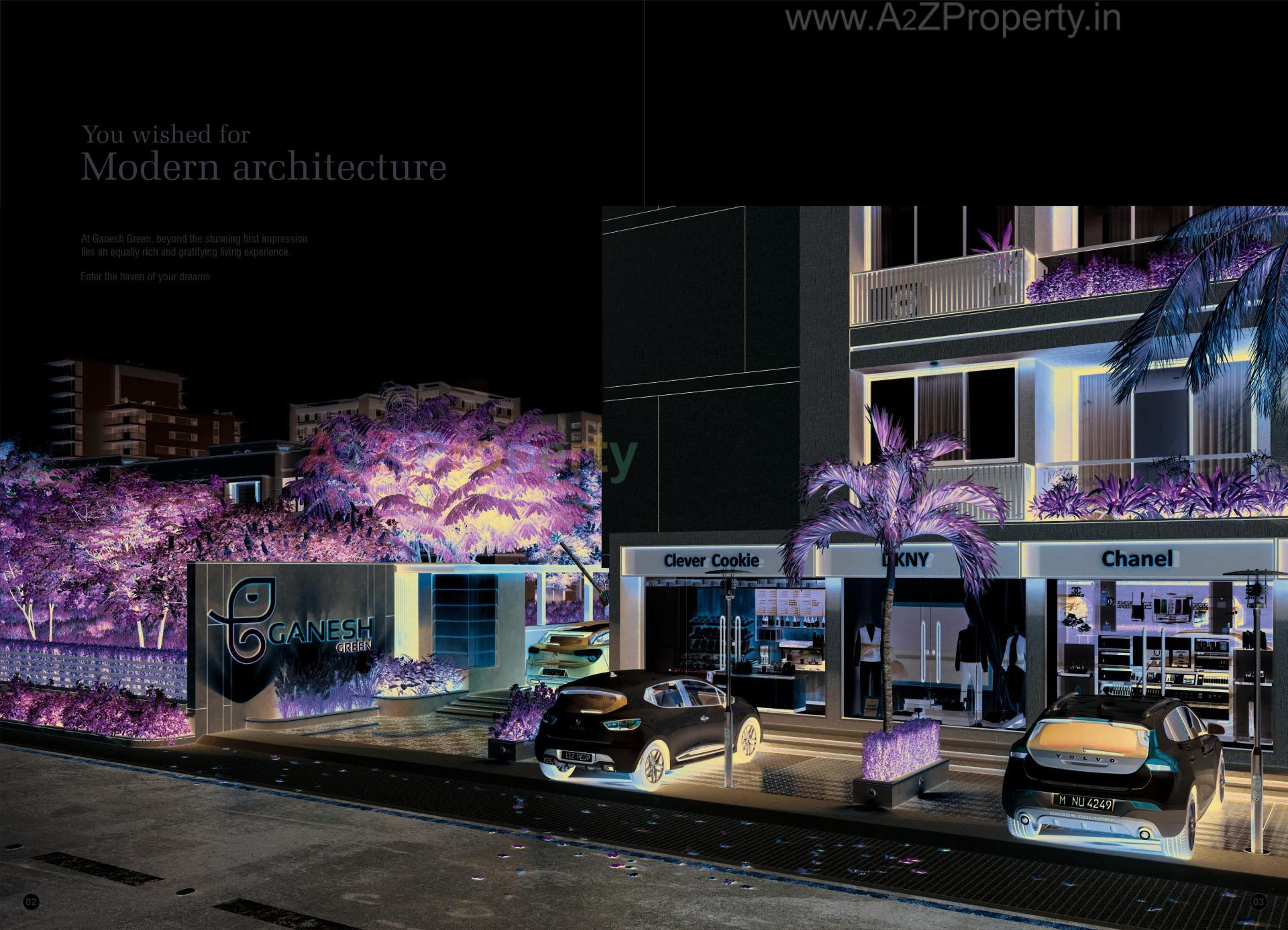 3D Elevation of real estate project Ganesh Green located at Vastral, Ahmedabad, Gujarat