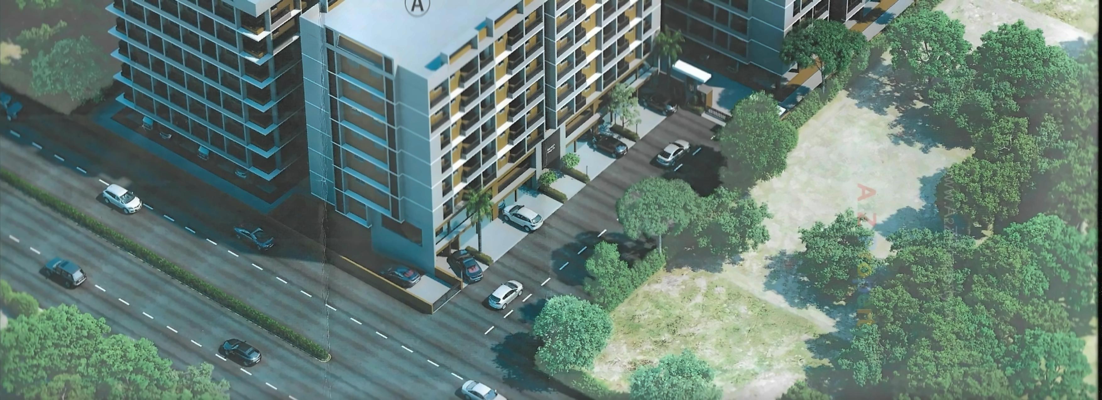 3D Elevation of real estate project Ganesh Heights located at Vatva, Ahmedabad, Gujarat