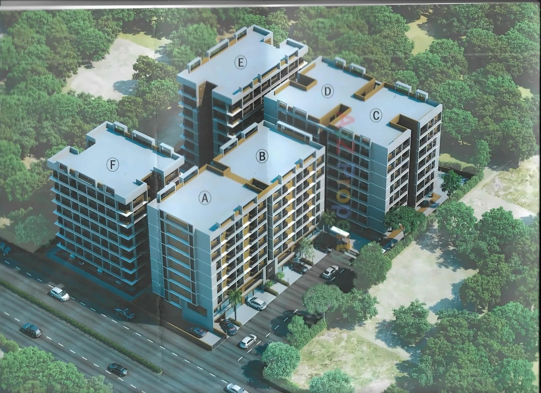 3D Elevation of real estate project Ganesh Heights located at Vatva, Ahmedabad, Gujarat