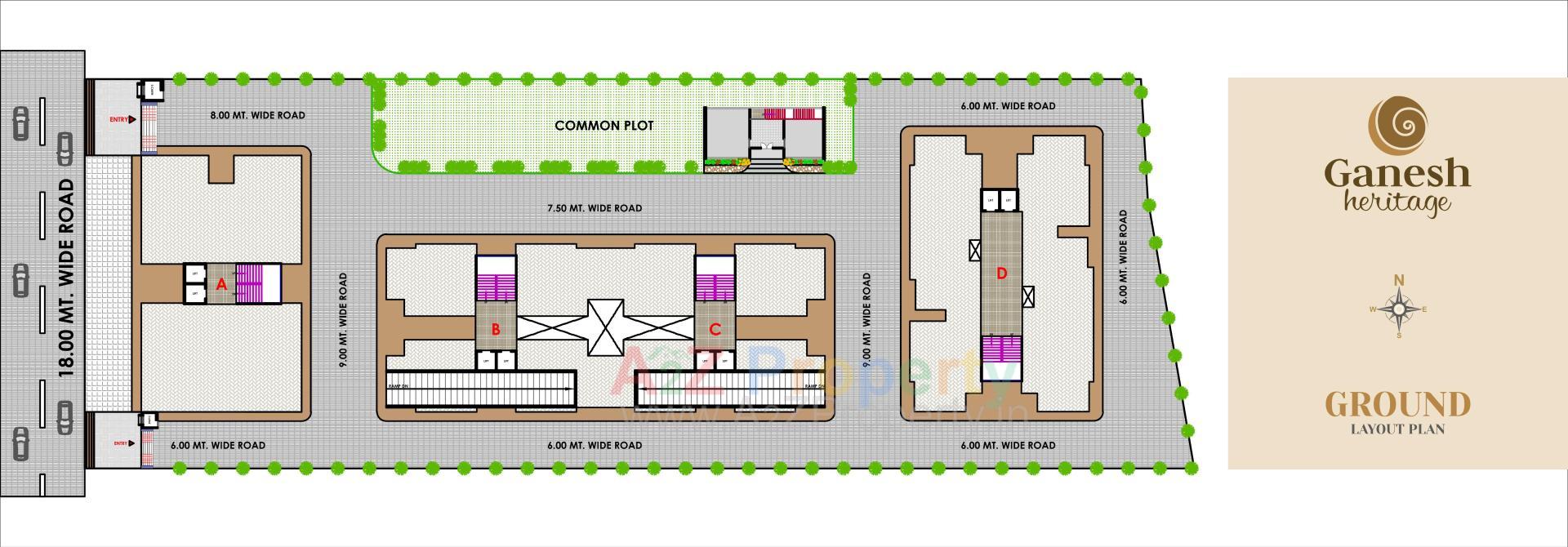 Layout of real estate project Ganesh Heritage located at Muthiya, Ahmedabad, Gujarat