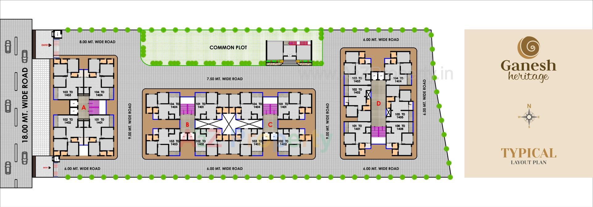 Layout of real estate project Ganesh Heritage located at Muthiya, Ahmedabad, Gujarat