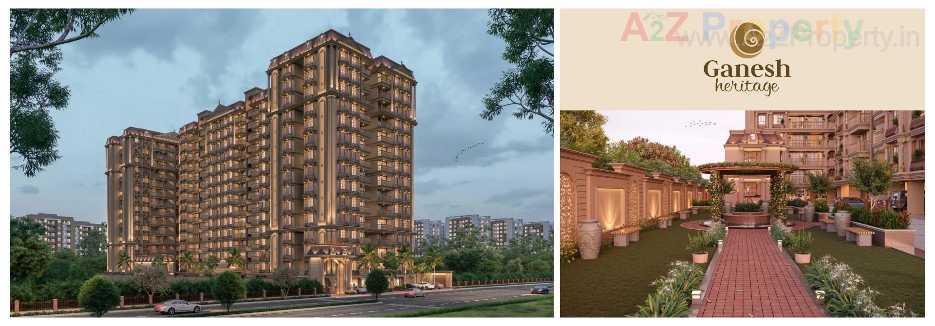 3D Elevation of real estate project Ganesh Heritage located at Muthiya, Ahmedabad, Gujarat