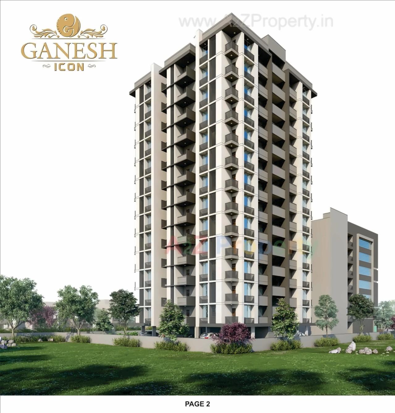 3D Elevation of real estate project Ganesh Icon Ganesh Heights located at Muthia, Ahmedabad, Gujarat