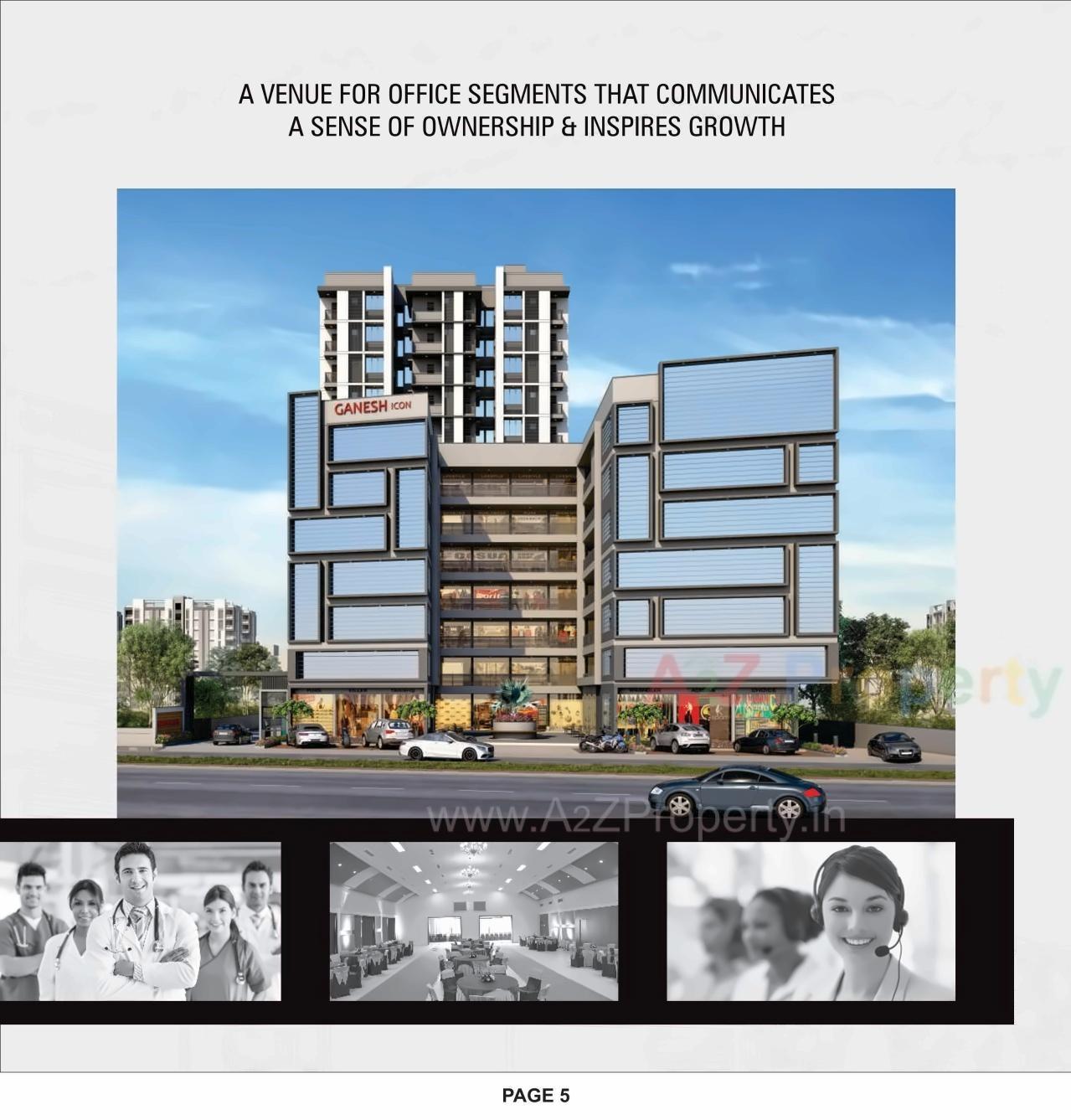 3D Elevation of real estate project Ganesh Icon Ganesh Heights located at Muthia, Ahmedabad, Gujarat