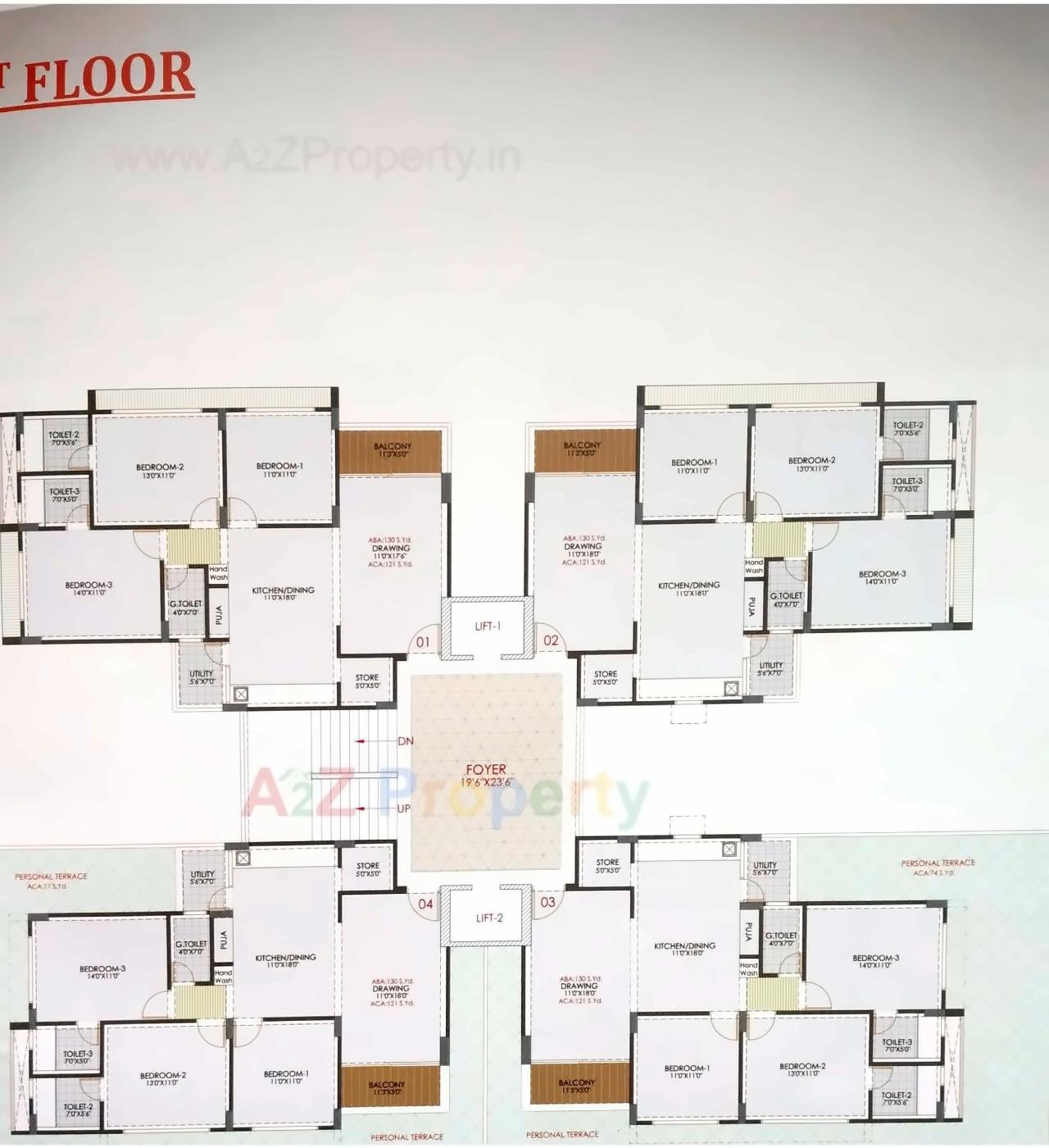 Layout of real estate project Ganesh Royal located at Gota, Ahmedabad, Gujarat