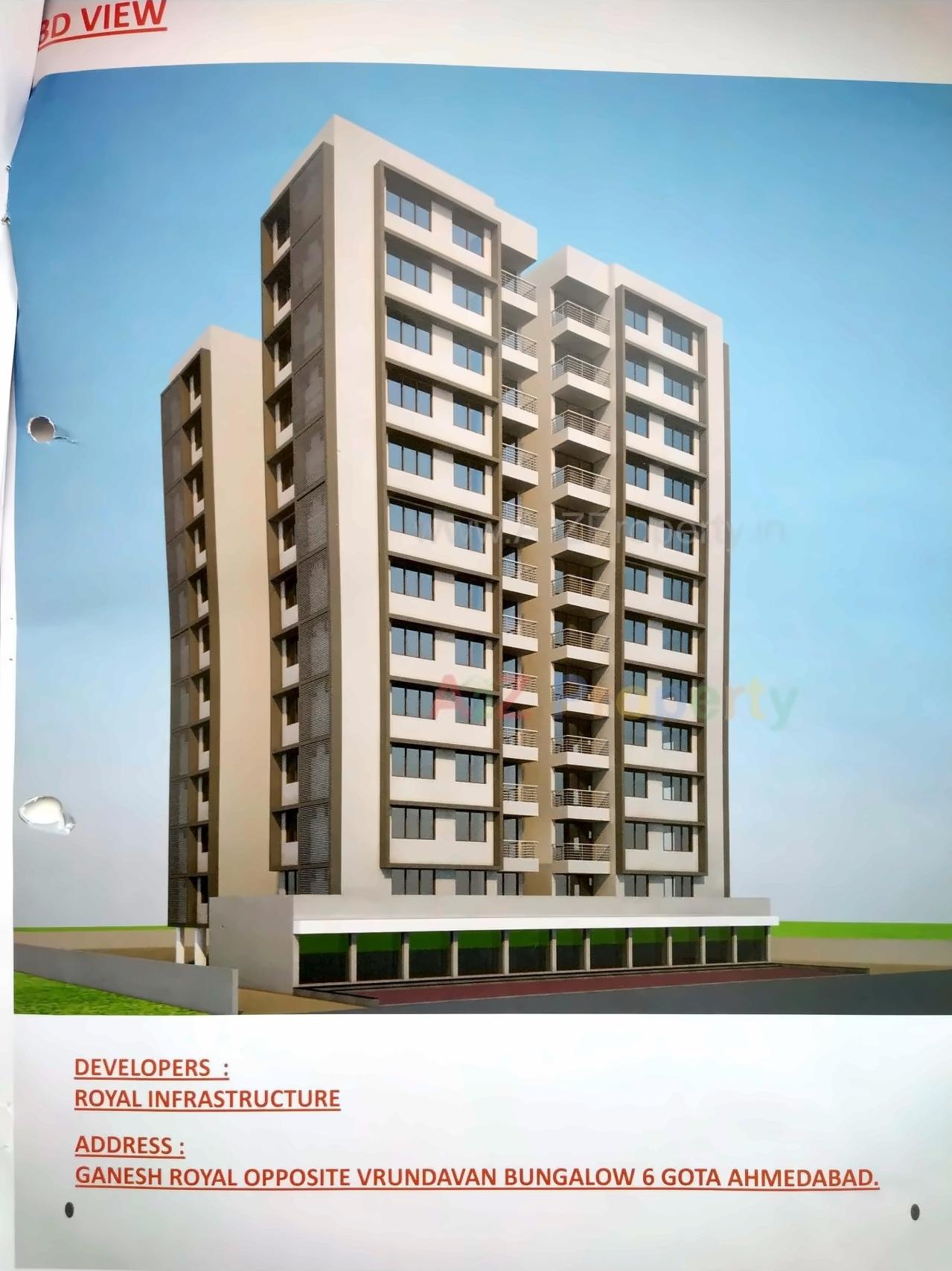 3D Elevation of real estate project Ganesh Royal located at Gota, Ahmedabad, Gujarat