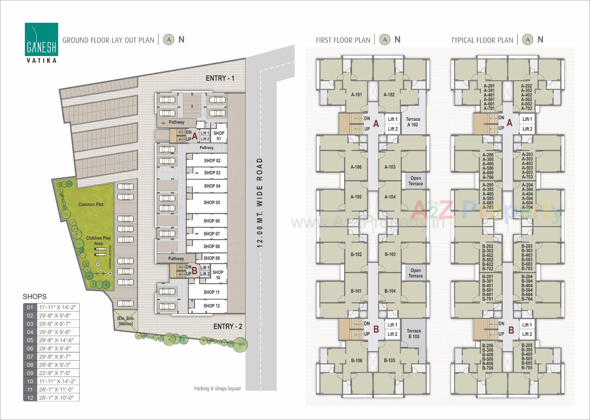 Layout of real estate project Ganesh Vatika located at Chenpur, Ahmedabad, Gujarat