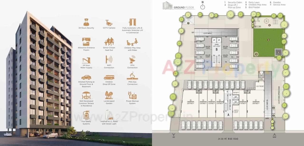 Layout of real estate project Ganga Heights located at Tragad, Ahmedabad, Gujarat