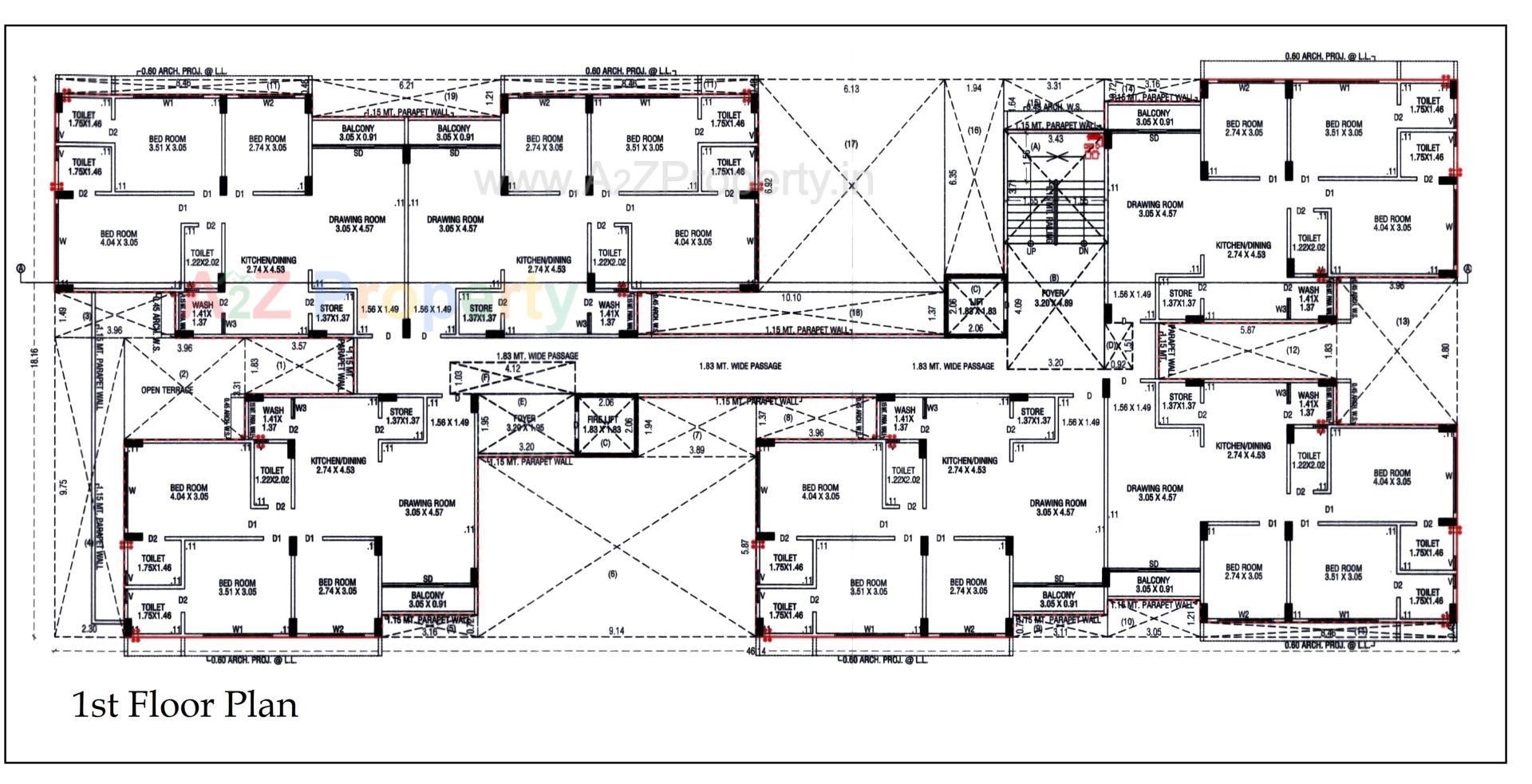 Layout of real estate project Garden Paradise located at Bopal, Ahmedabad, Gujarat