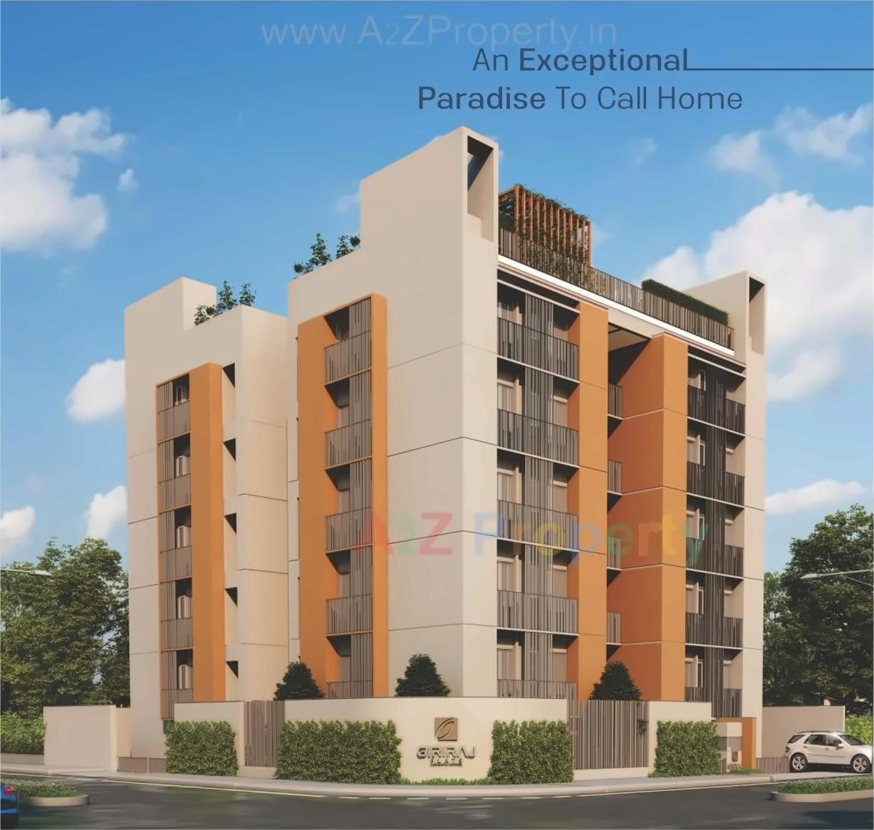 3D Elevation of real estate project Giriraj Flats located at Rajpur-hirpur, Ahmedabad, Gujarat
