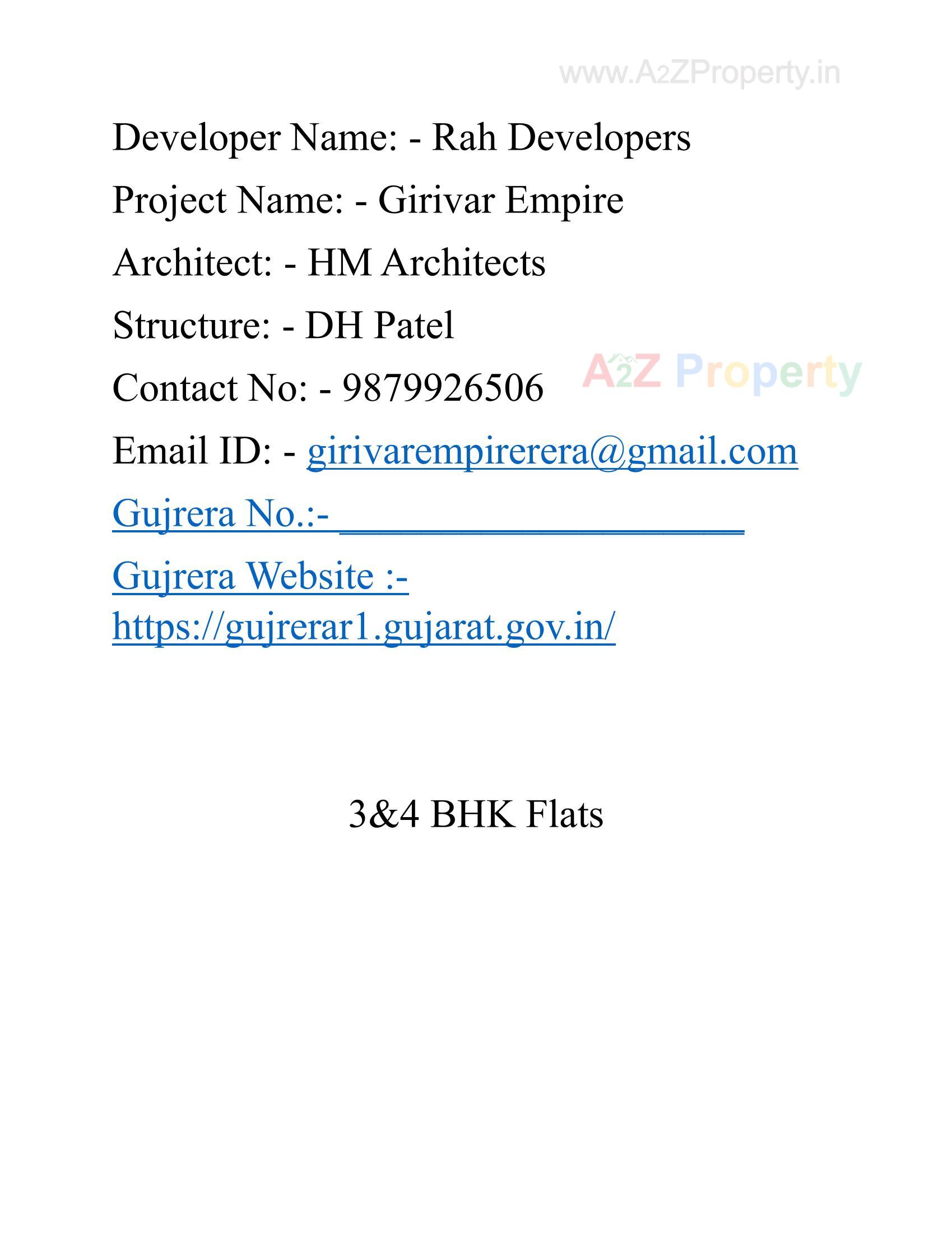  of real estate project Girivar Empire located at Vastral, Ahmedabad, Gujarat