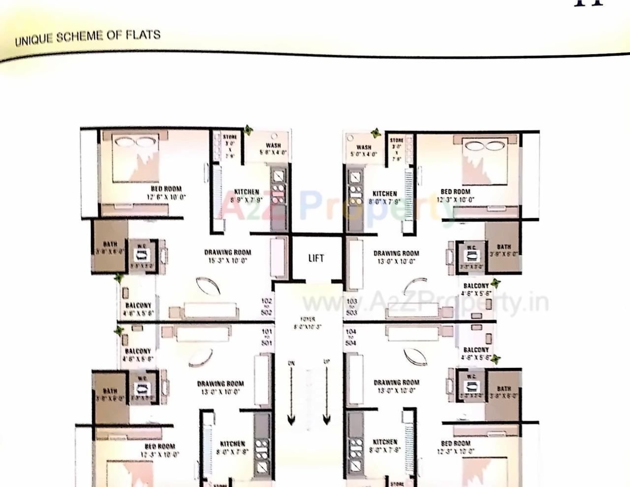 Layout of real estate project Gokul Residency (block A + B, G, H) located at Vinzol, Ahmedabad, Gujarat