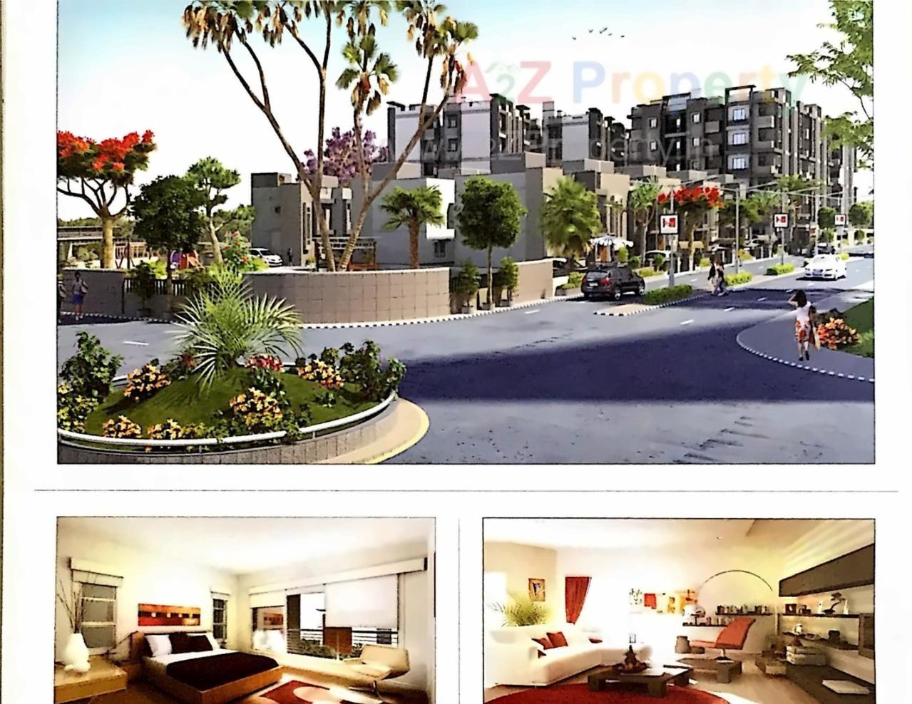 3D Elevation of real estate project Gokul Residency (block A + B, G, H) located at Vinzol, Ahmedabad, Gujarat