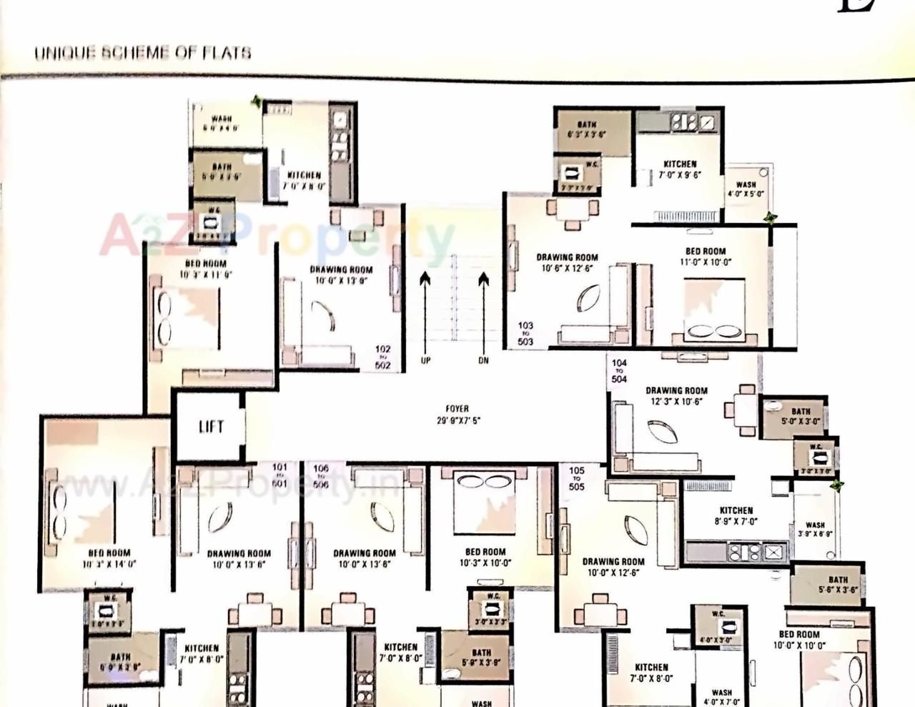 Layout of real estate project Gokul Residency (block A + B, G, H) located at Vinzol, Ahmedabad, Gujarat