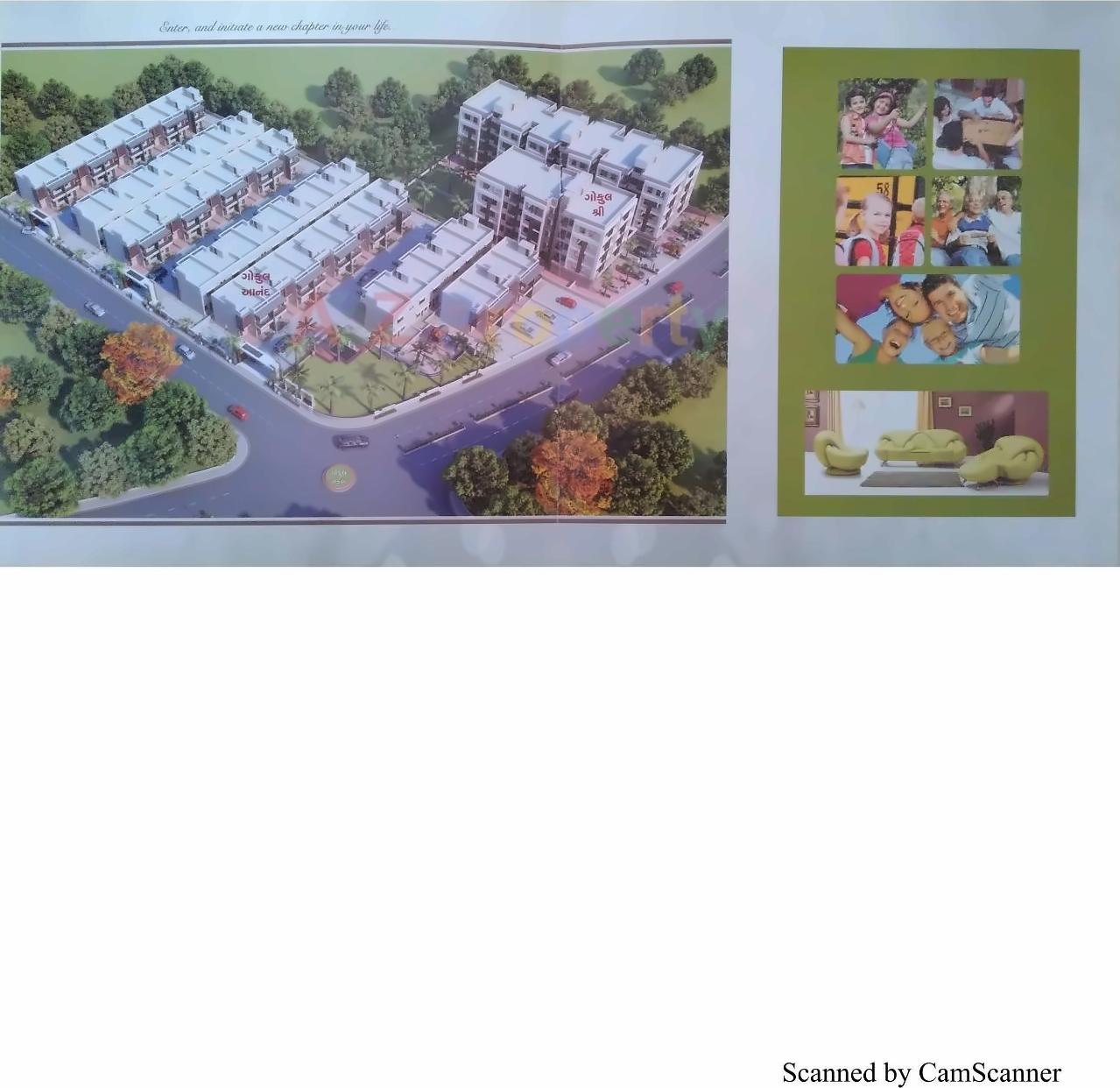 3D Elevation of real estate project Gokul Shree, Gokul Hari   Gokul Anand located at Kanbha, Ahmedabad, Gujarat