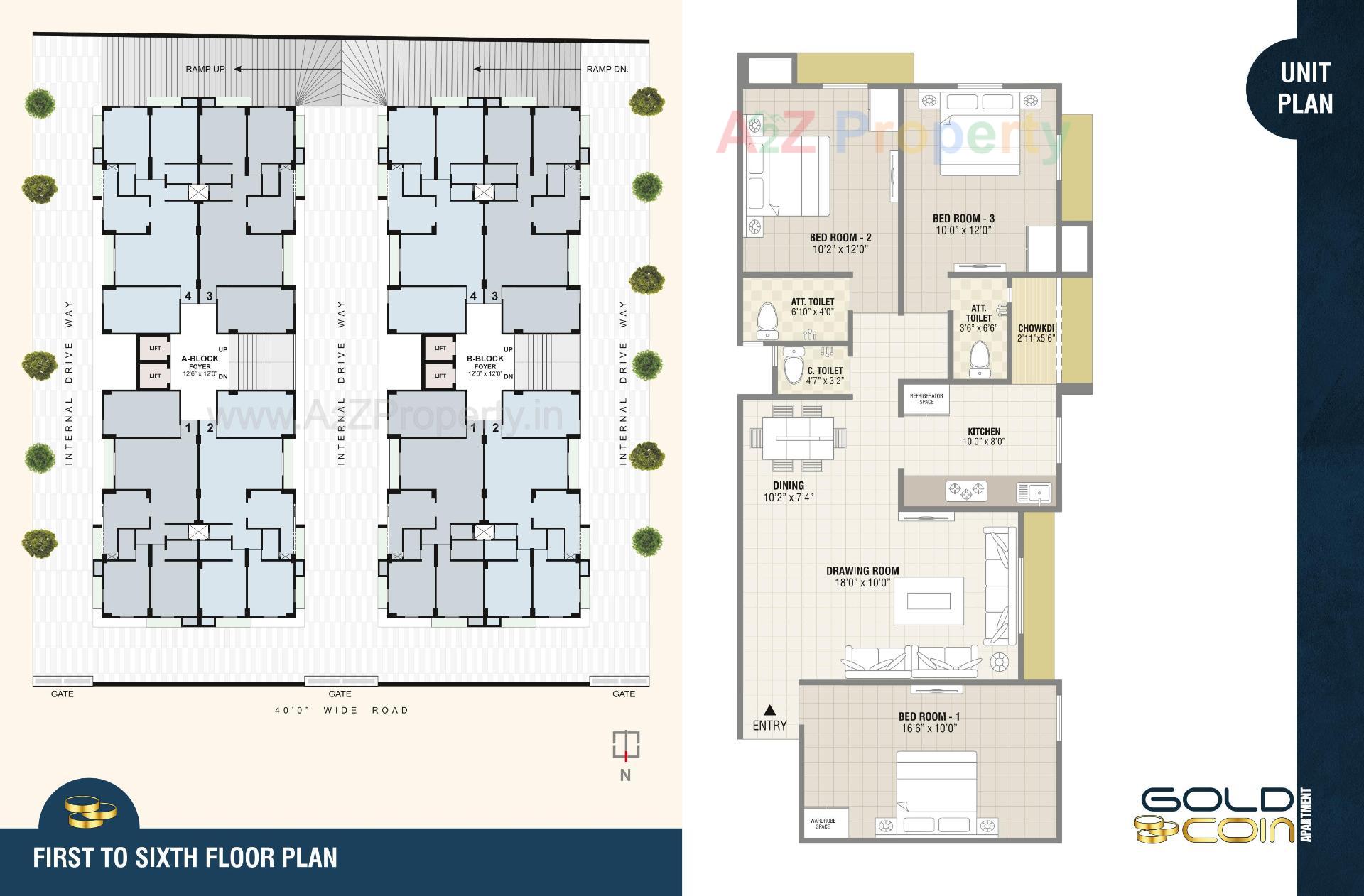 Layout of real estate project Gold Coin Apartment located at Sarkhej, Ahmedabad, Gujarat