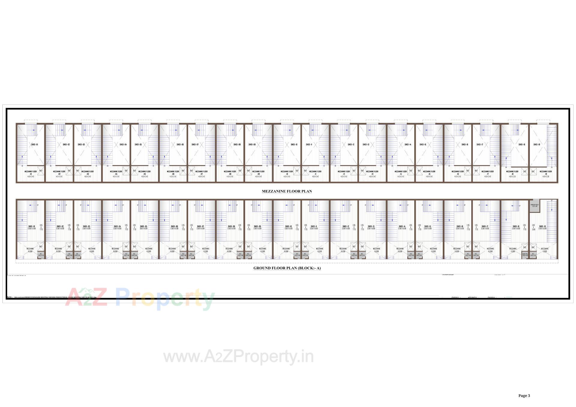 Layout of real estate project Golden Industrial Park located at Kathwada, Ahmedabad, Gujarat