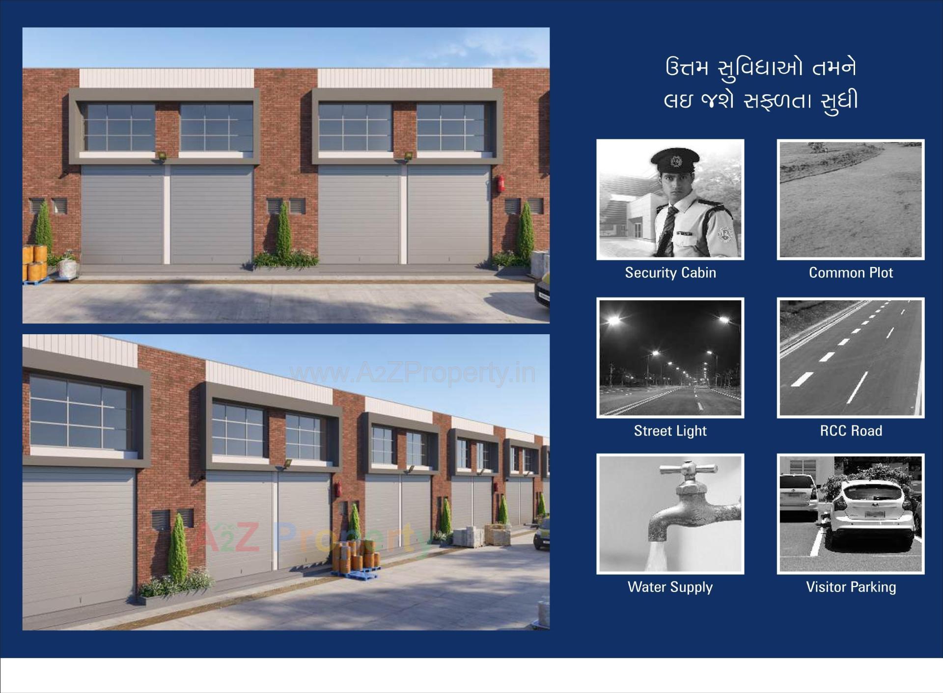 3D Elevation of real estate project Golden Industrial Park located at Kathwada, Ahmedabad, Gujarat