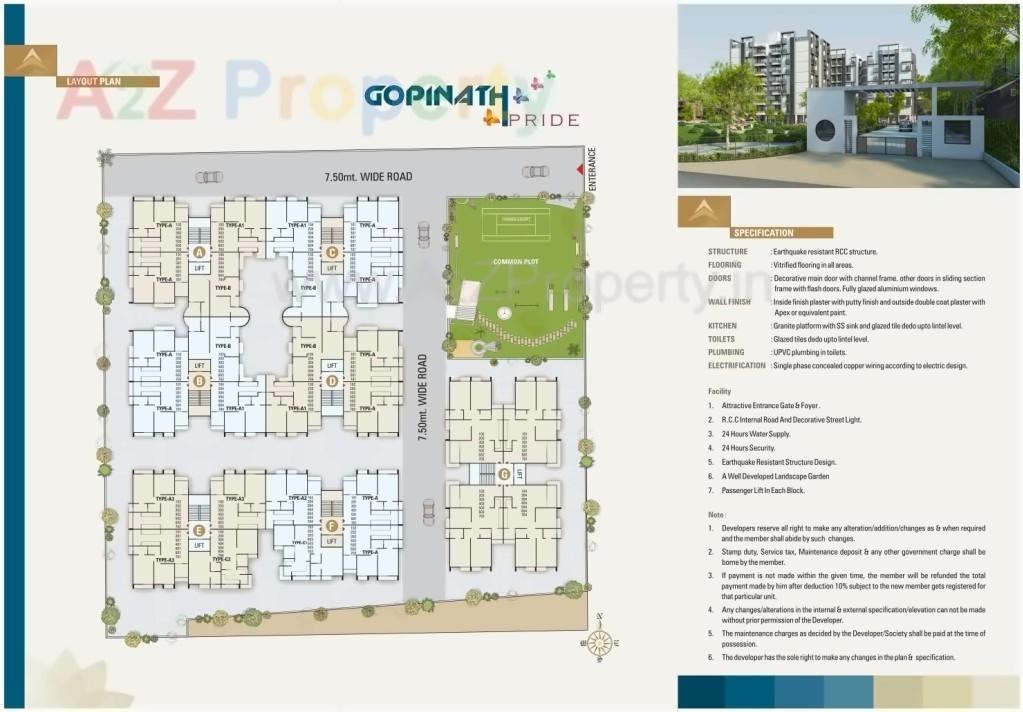 Layout of real estate project Gopinath Pride located at Naroda, Ahmedabad, Gujarat