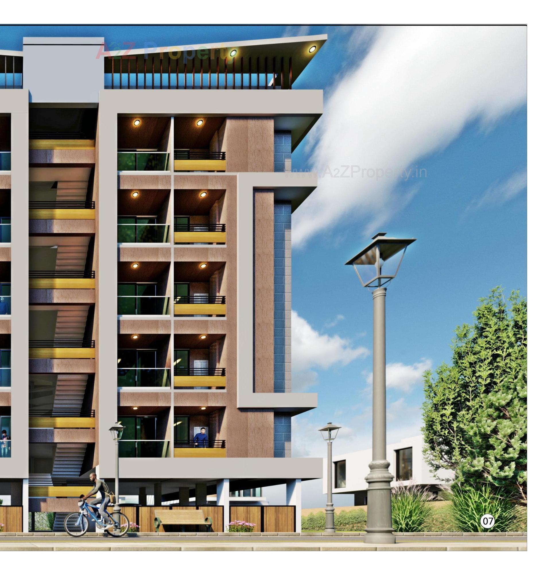 3D Elevation of real estate project Govardhan Grace located at Rajpur - Hirpur, Ahmedabad, Gujarat