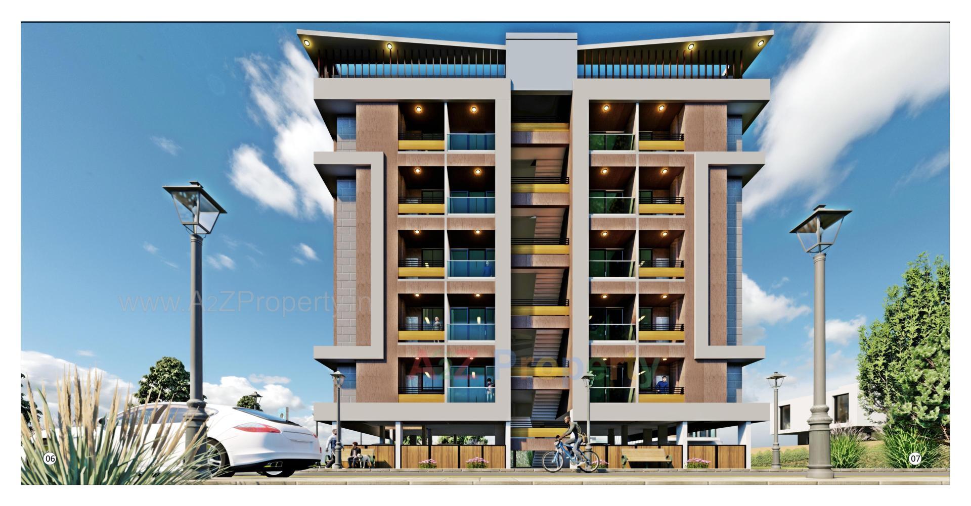 3D Elevation of real estate project Govardhan Grace located at Rajpur - Hirpur, Ahmedabad, Gujarat
