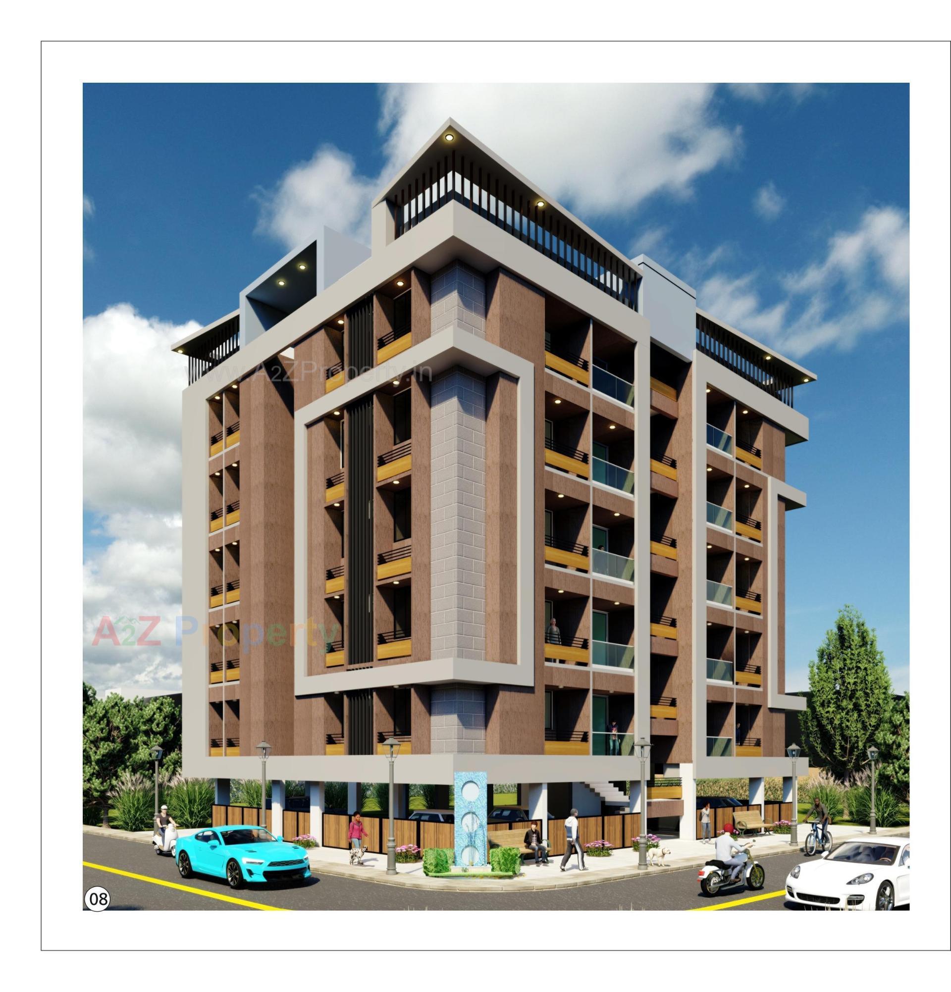 3D Elevation of real estate project Govardhan Grace located at Rajpur - Hirpur, Ahmedabad, Gujarat