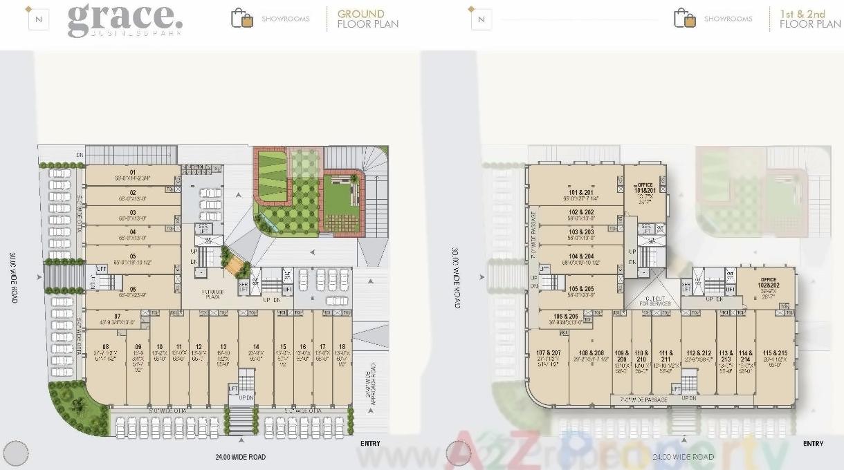 Layout of real estate project Grace Business Park located at Ahmedabad, Ahmedabad, Gujarat