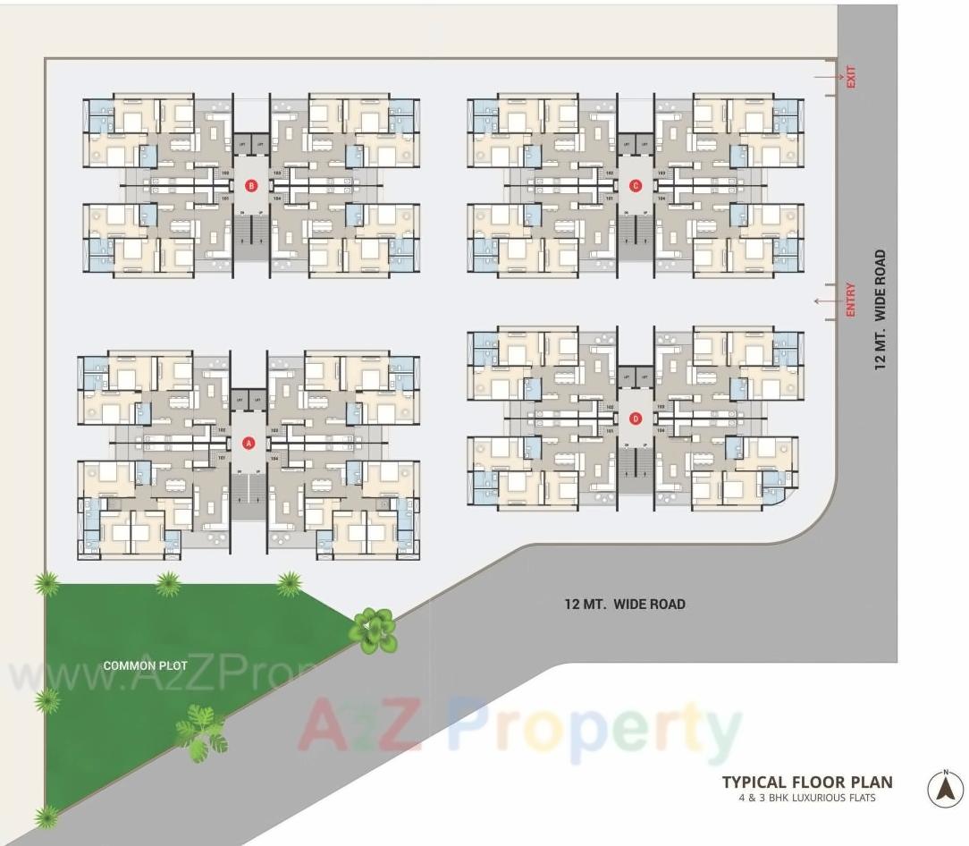 Layout of real estate project Grand Pushkar located at Nikol, Ahmedabad, Gujarat