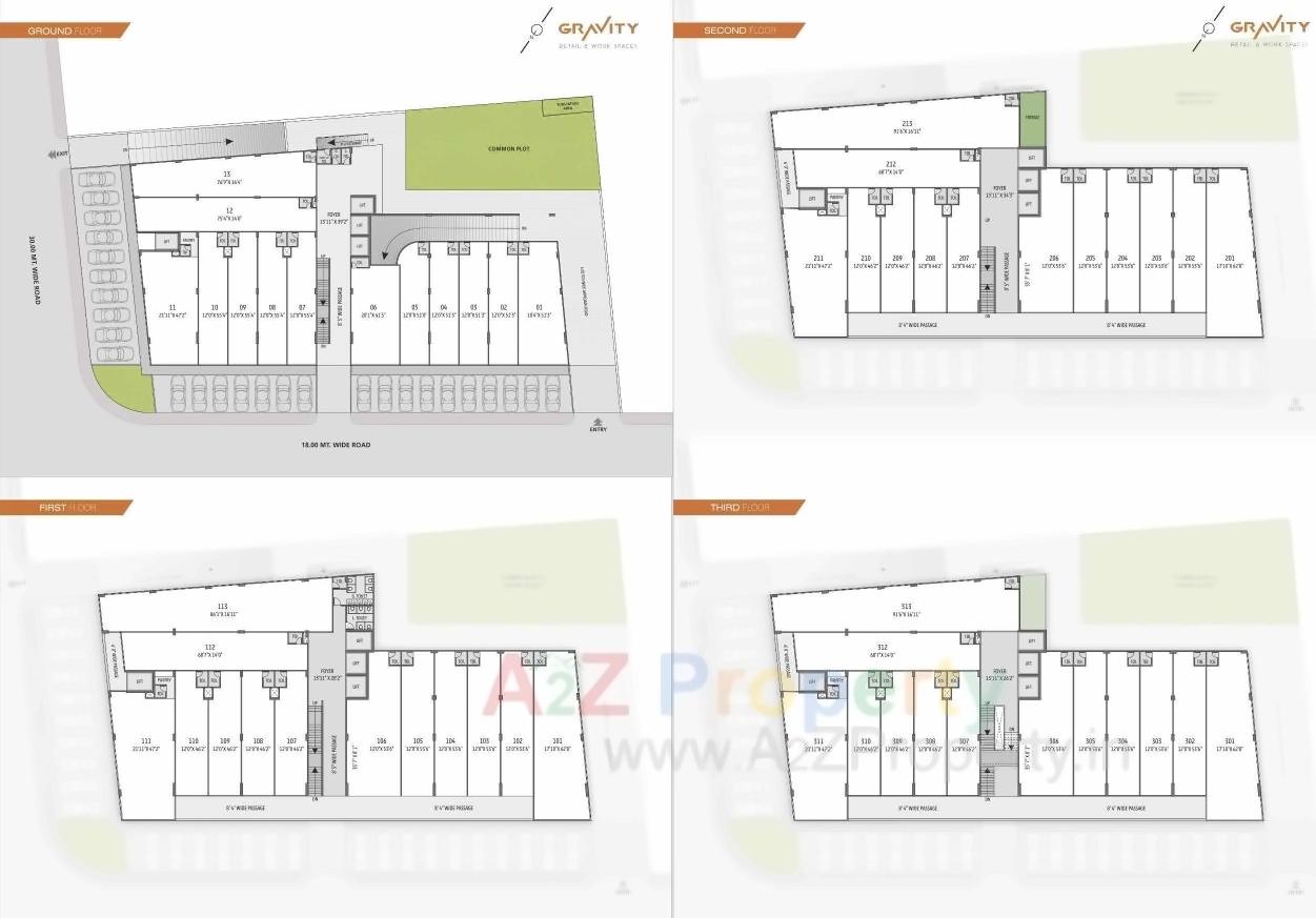 Layout of real estate project Gravity Retail   Work Spaces located at Nikol, Ahmedabad, Gujarat