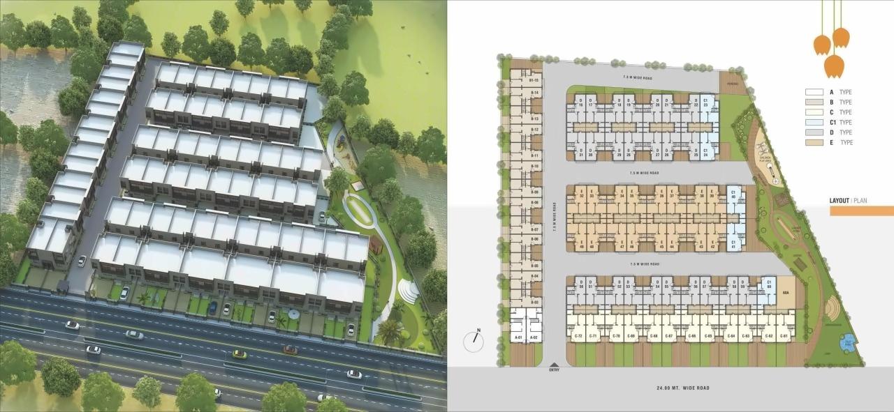Layout of real estate project Green Flora located at Sanand, Ahmedabad, Gujarat
